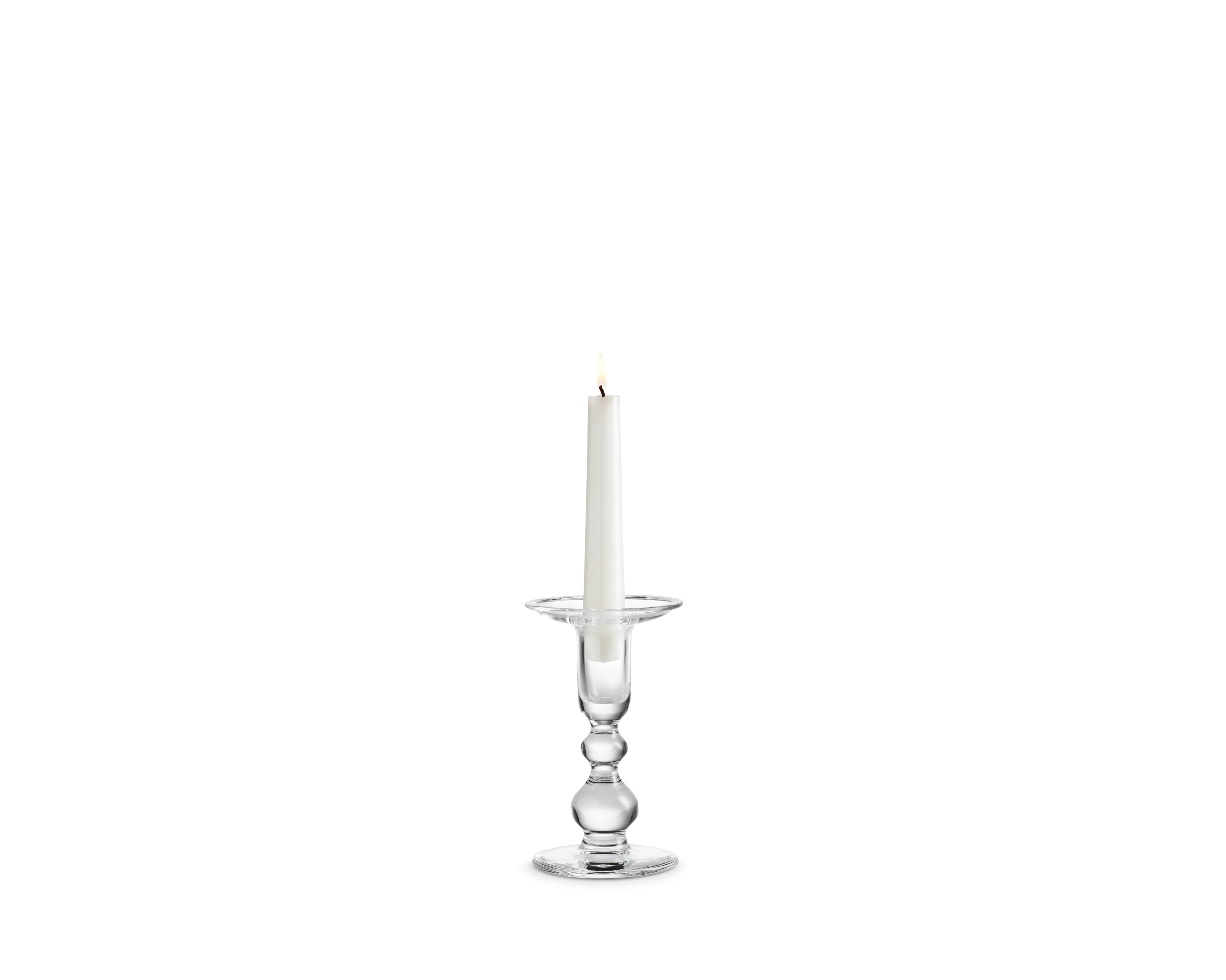 Kronelysestage H16.5 cm fra Holmegaard i farven Klar, lavet af Glas