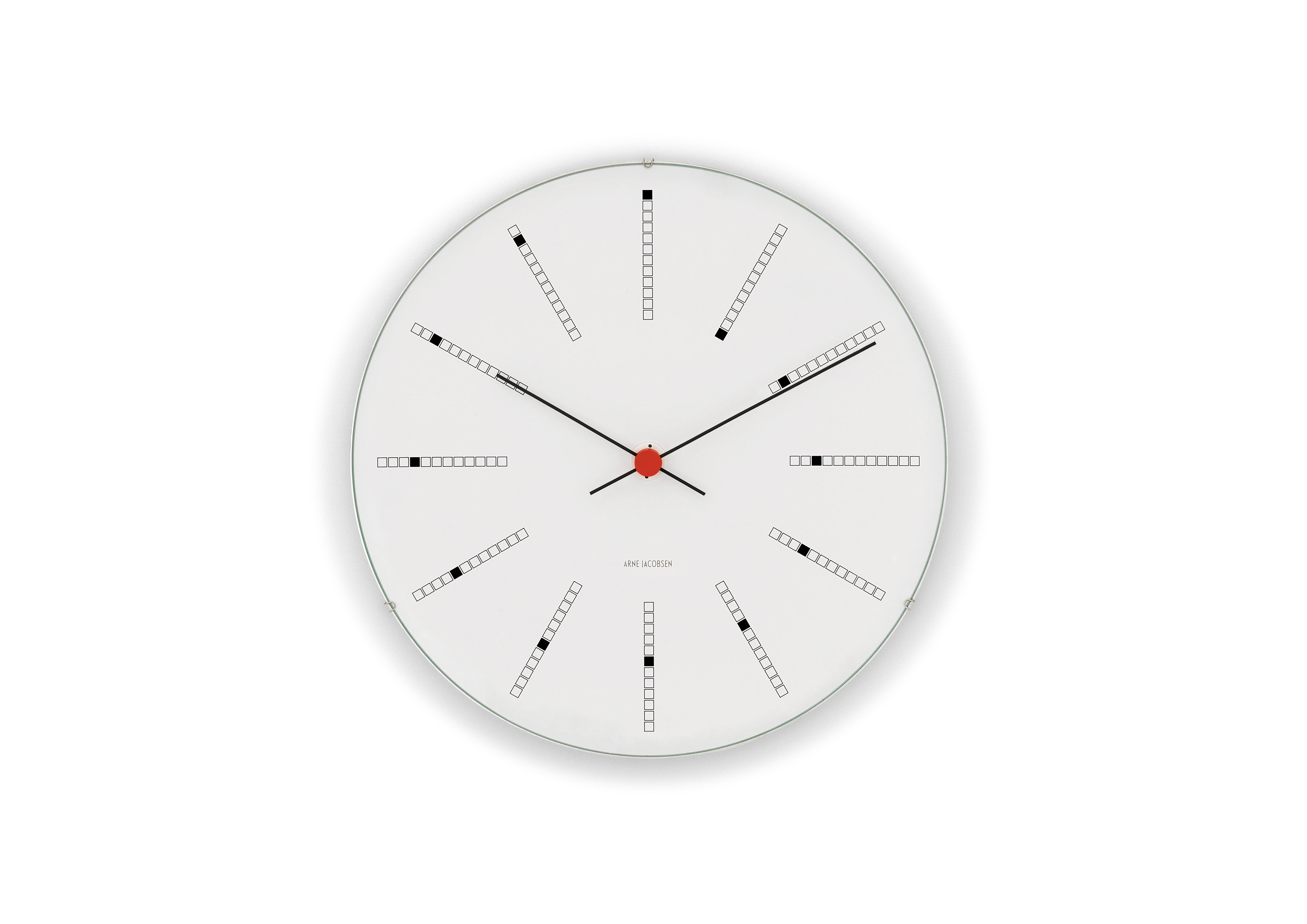 Arne Jacobsen Clocks Bankers Väggur Ø21 cm vit/svart/röd