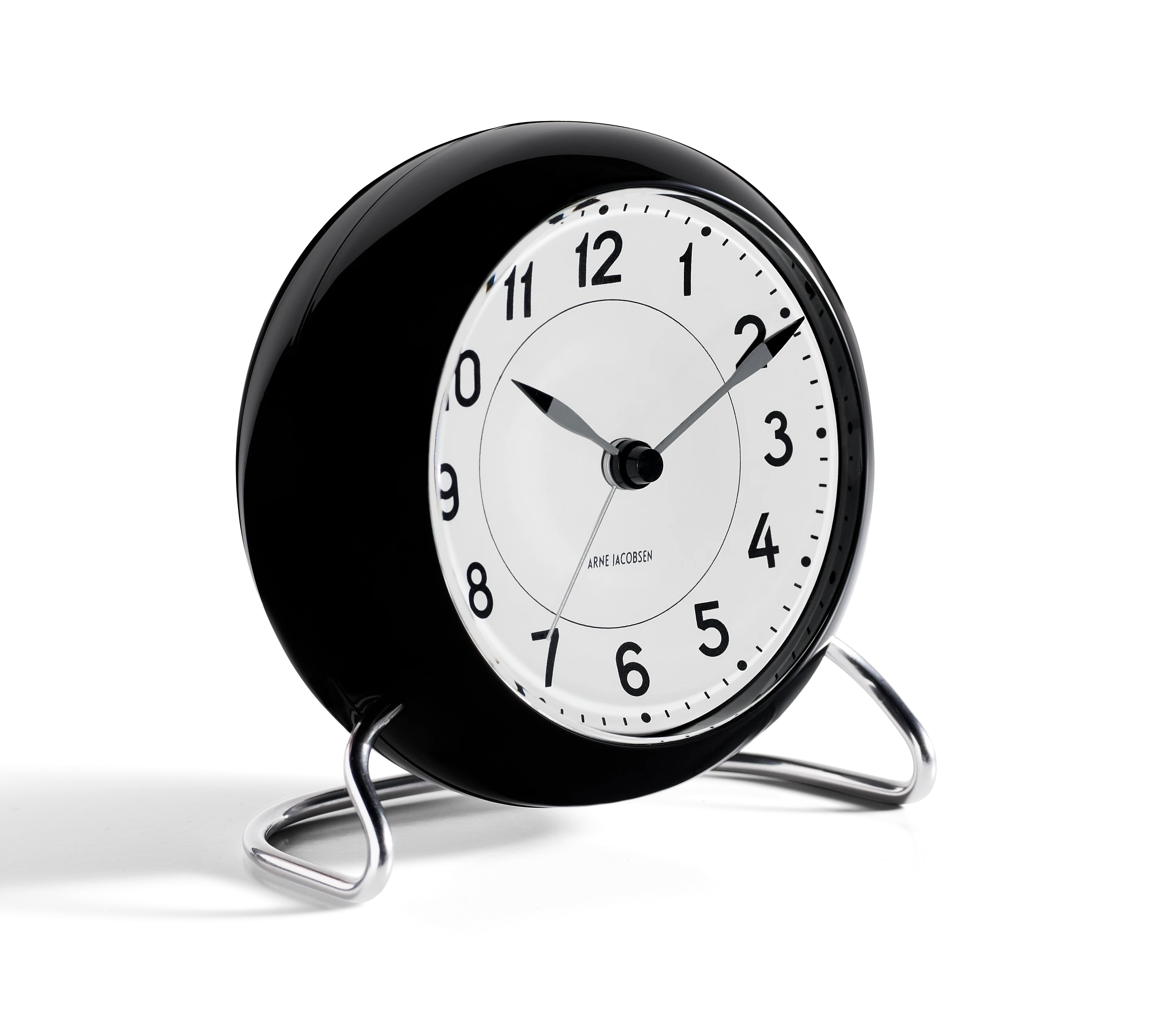 Table clock Ø11 cm from Arne Jacobsen in White/Black color, made of Plastic