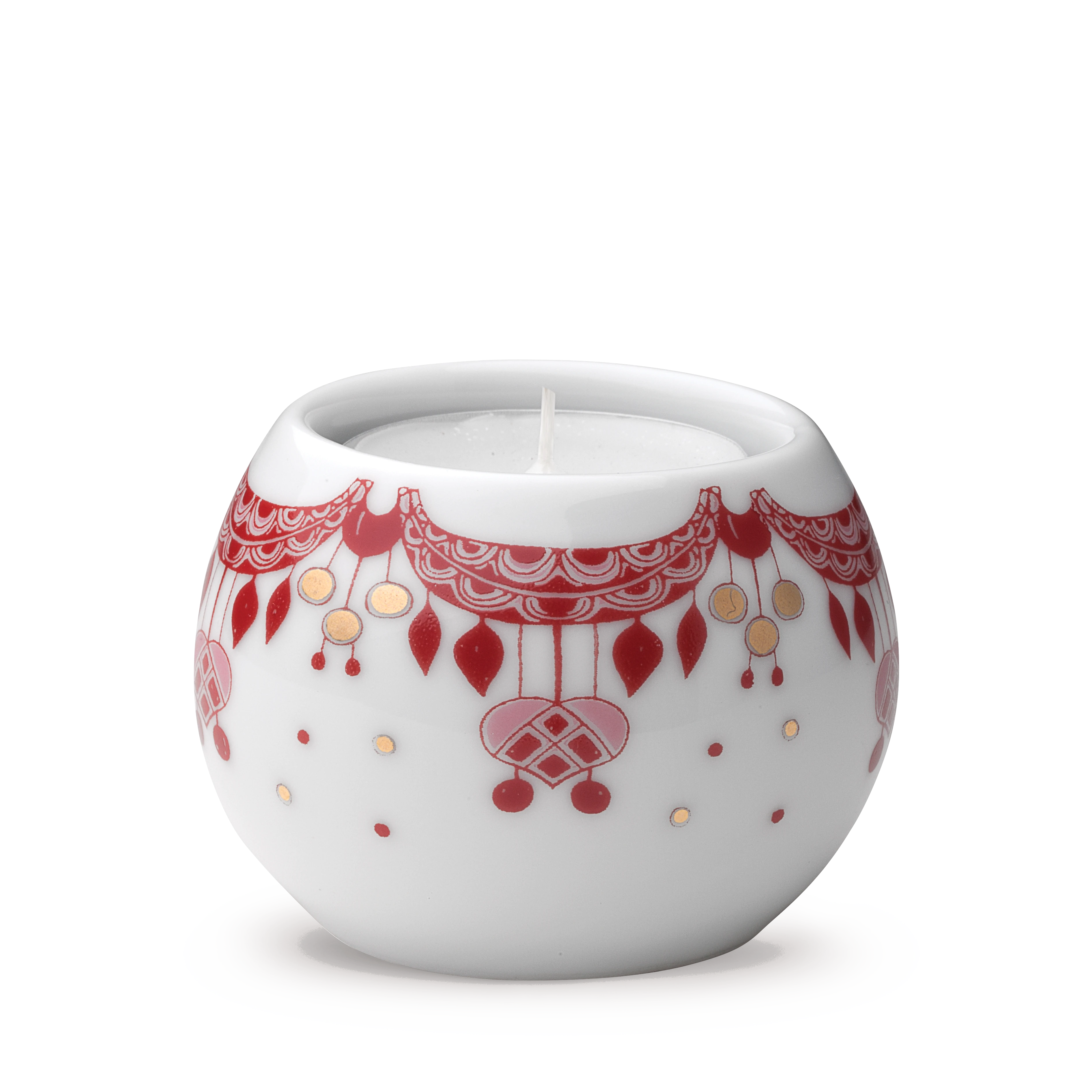 Ljuslykta Ø6.5 cm från Bjørn Wiinblad i färgen Röd, tillverkad av Keramik