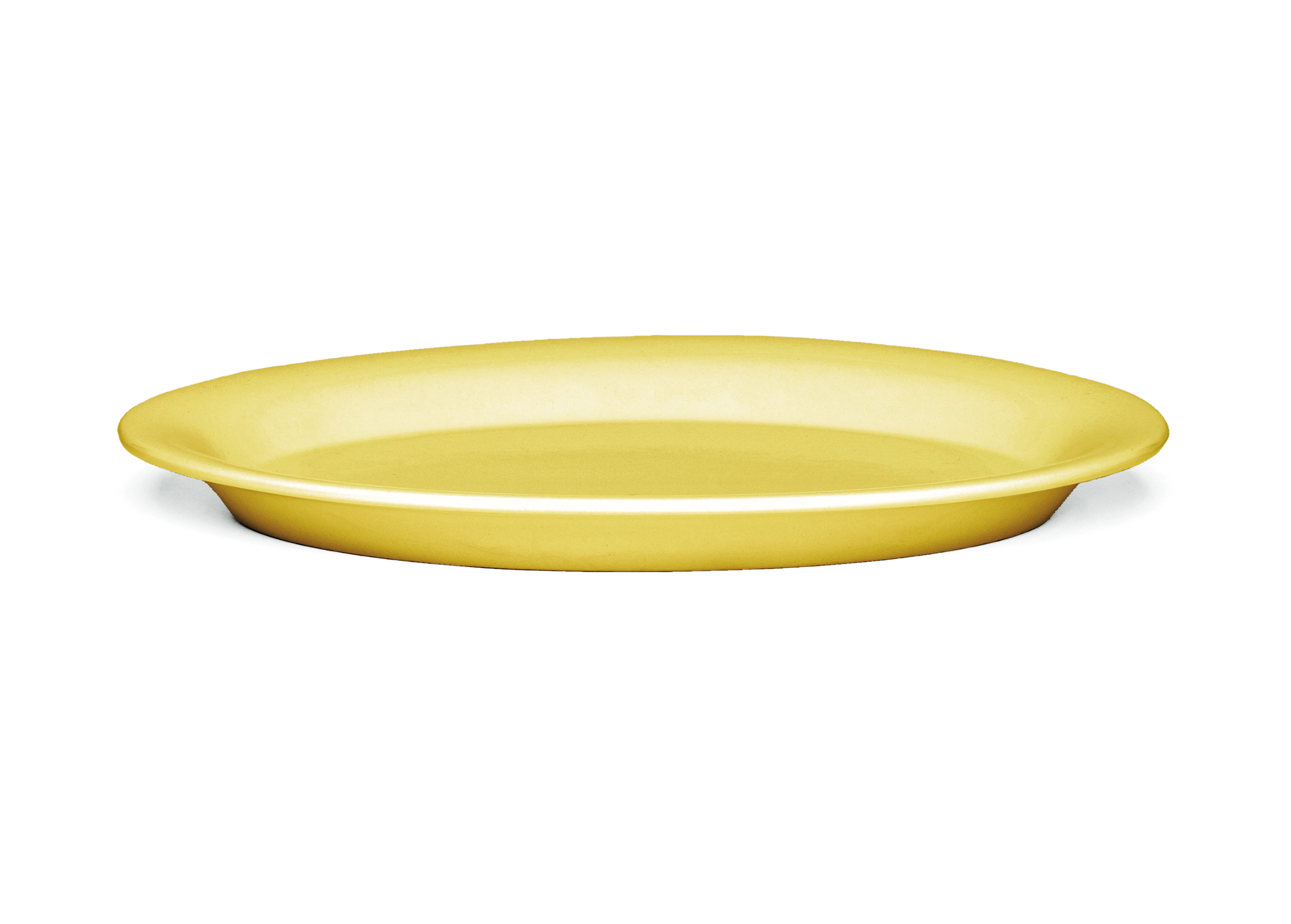 Ovaler Teller 33x22 cm von Kähler in der Farbe Gelb, hergestellt aus Keramik