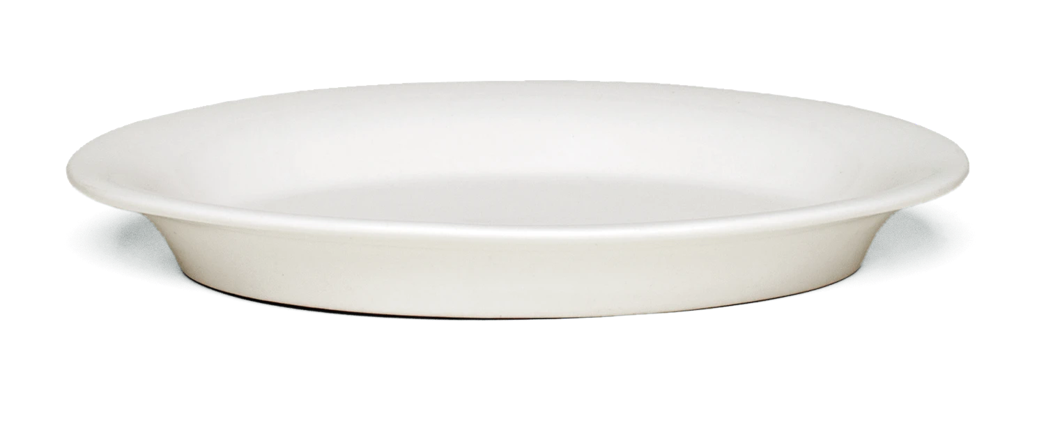Ovaler Teller 18x13 cm von Kähler in der Farbe Weiss, hergestellt aus Keramik