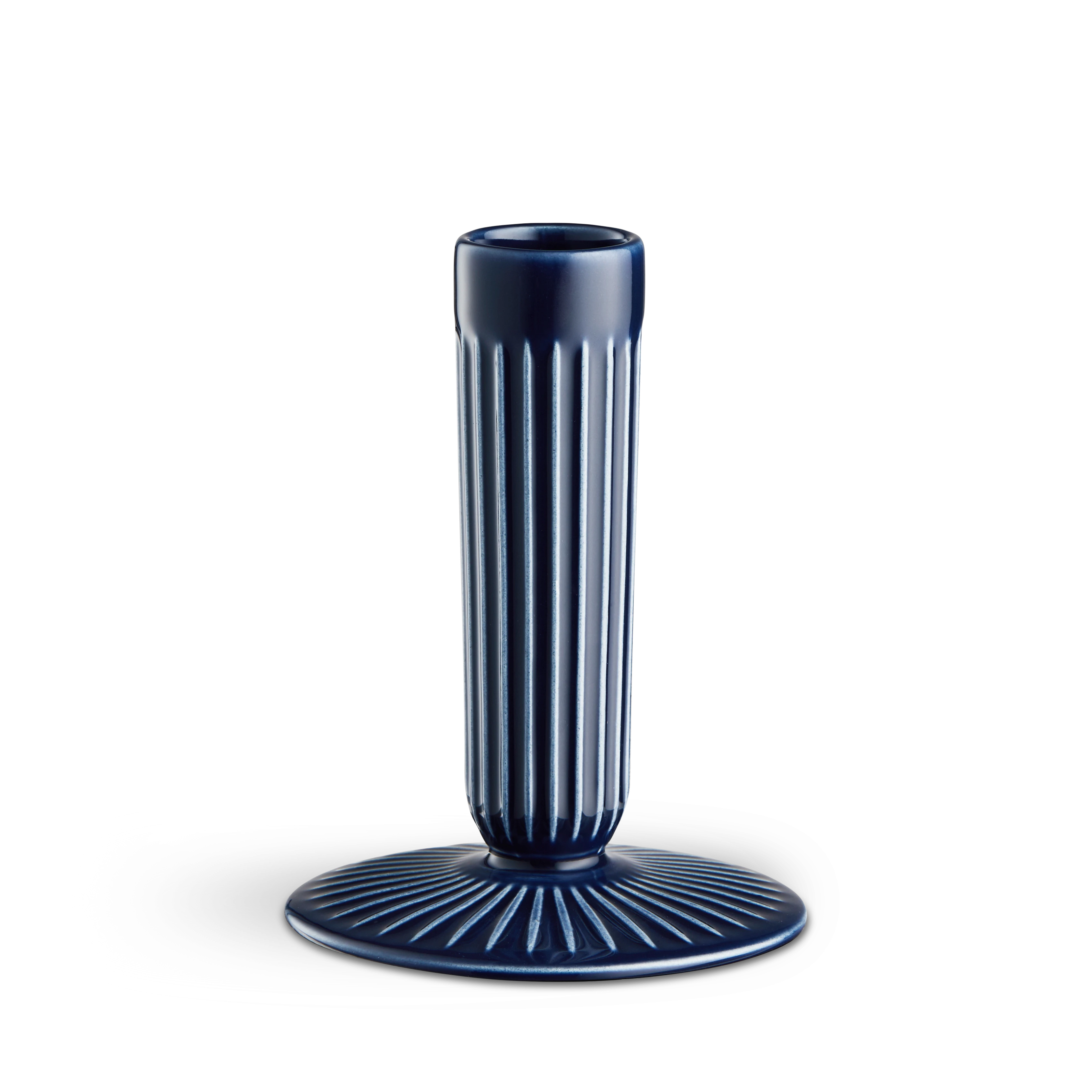Candle holder H12 cm from Kähler  in Indigo color, made of Ceramics