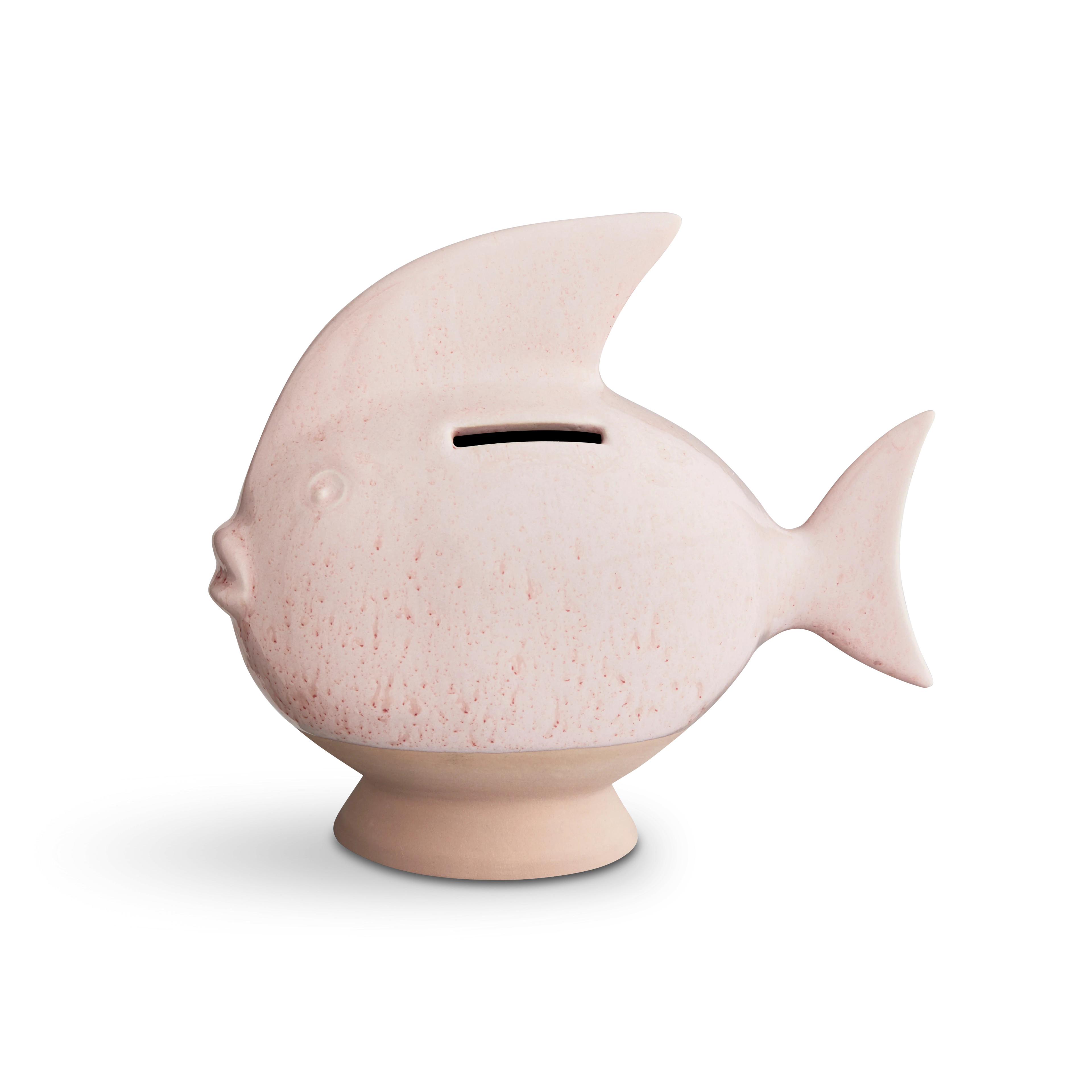 Spardose Fisch H14.5 von Kähler in der Farbe Rosa, hergestellt aus Keramik