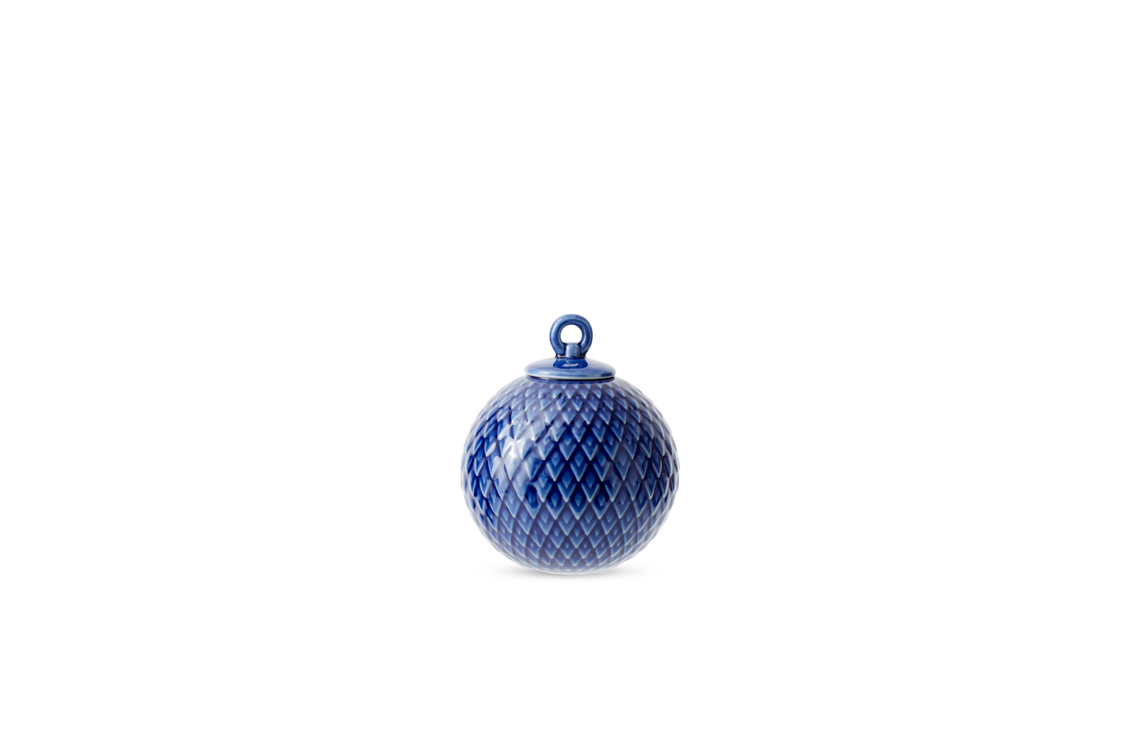 Dekorationskugle Ø7 cm fra Lyngby Porcelæn i farven Midnight blue, lavet af Keramik