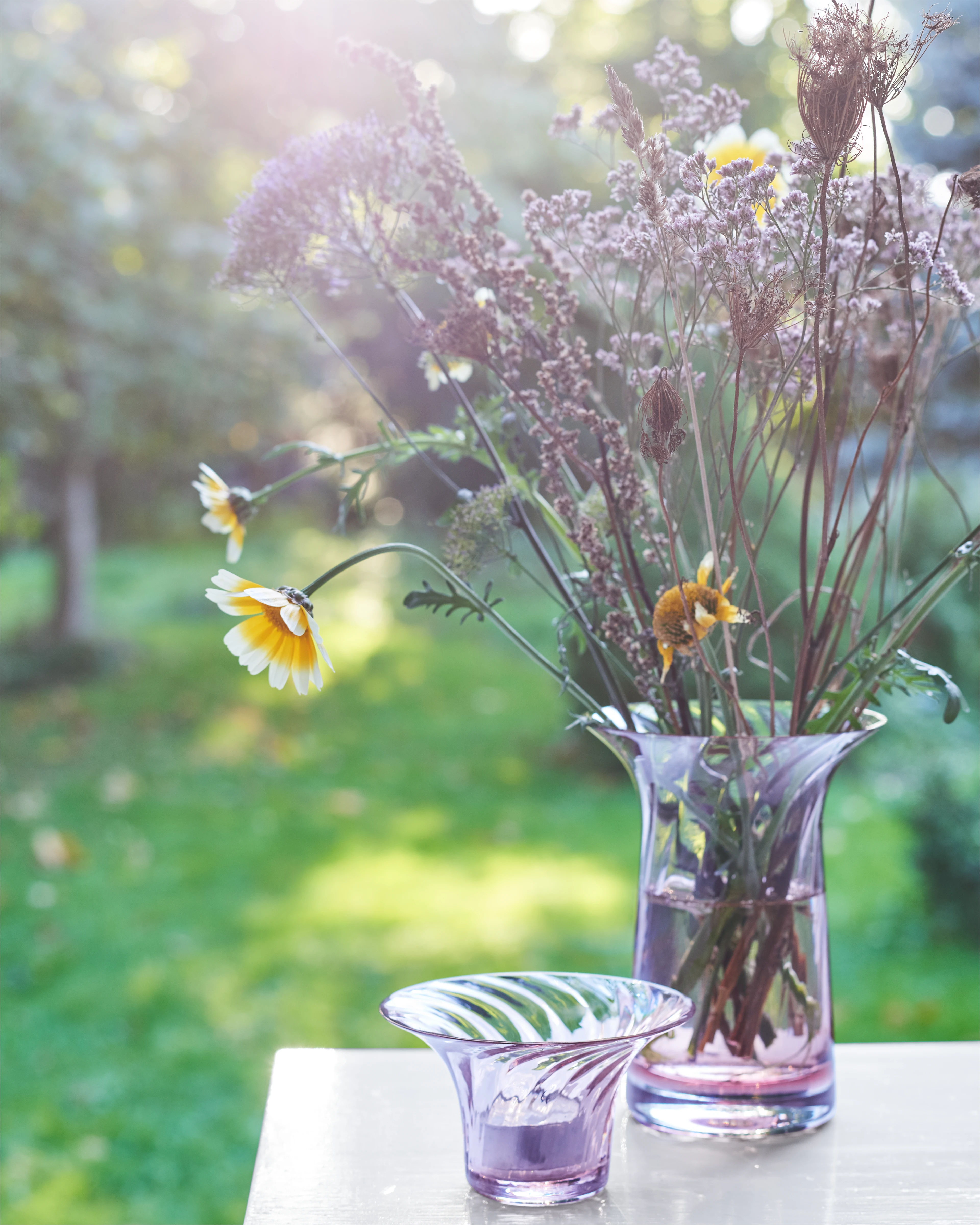 Optic Anniversary Tealight Holder Ø11 from Rosendahl in Blush color, made of Glass