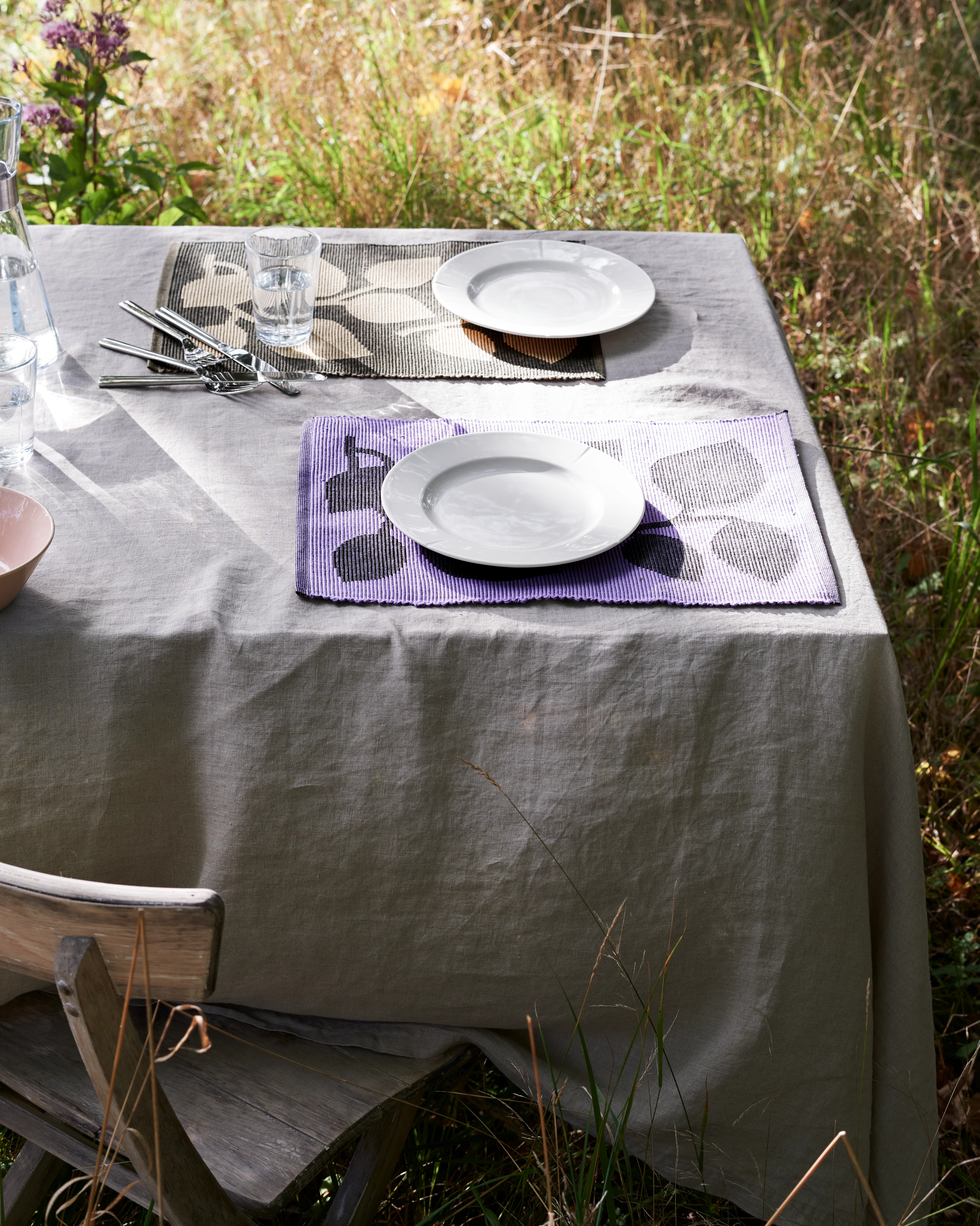Outdoor Natura Place mat 43x30 cm from Rosendahl in Green/Lavender color, made of Cotton blend