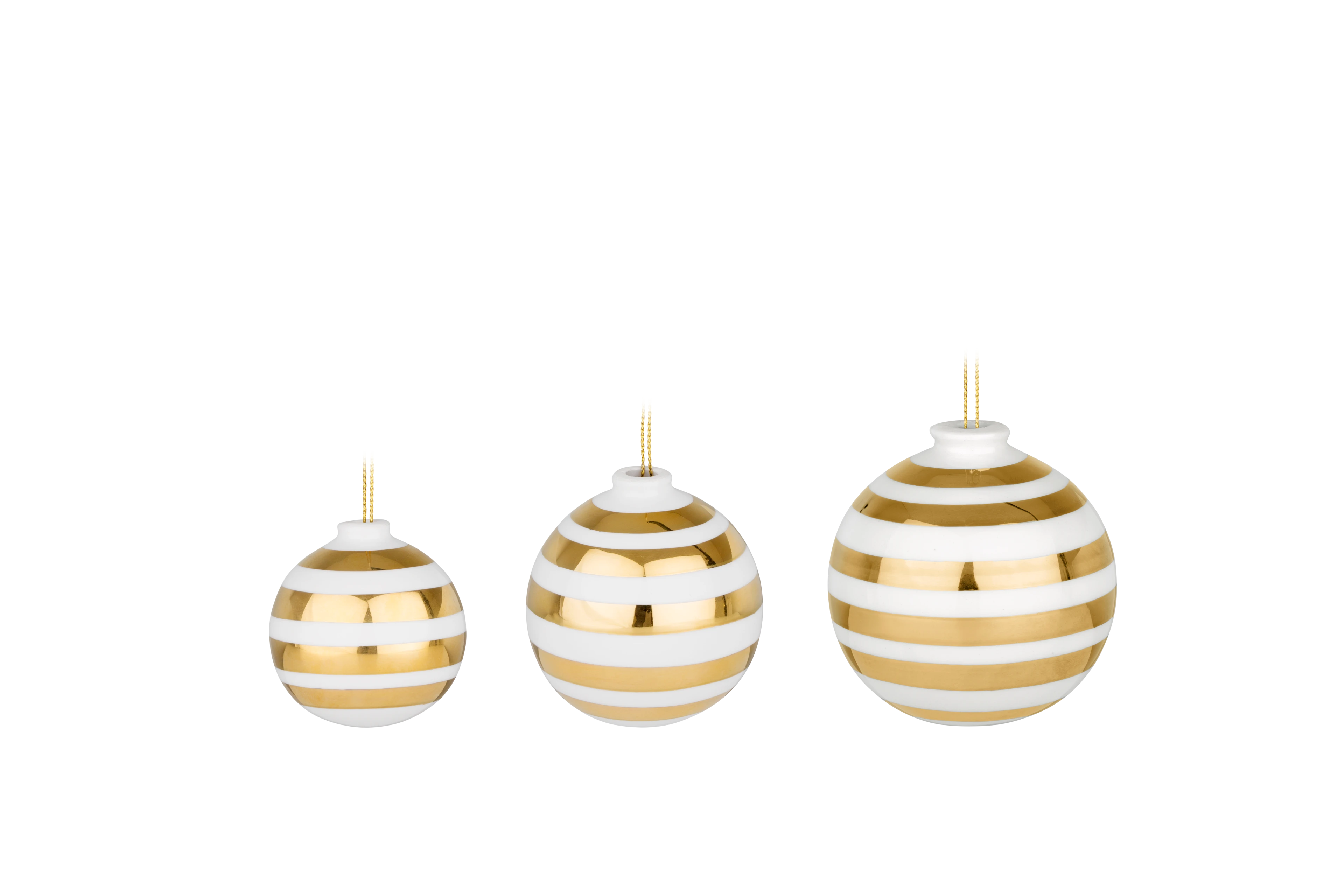 Omaggio Julekuler Ø4 Ø5 Ø6 gull 3 stk. (15341), image size:3840x2560