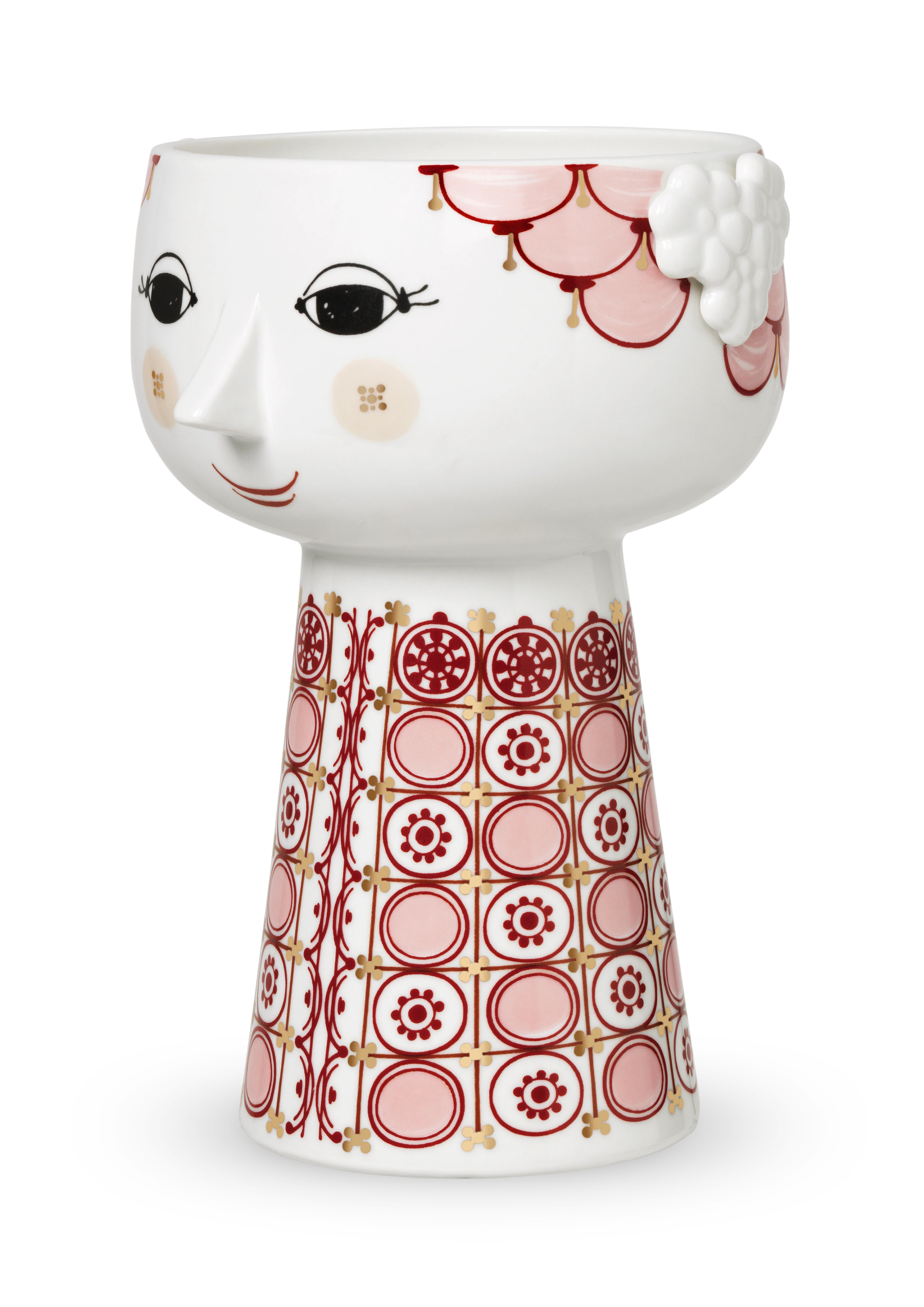 Vase H18.5 cm fra Bjørn Wiinblad i farven Rød, lavet af Keramik