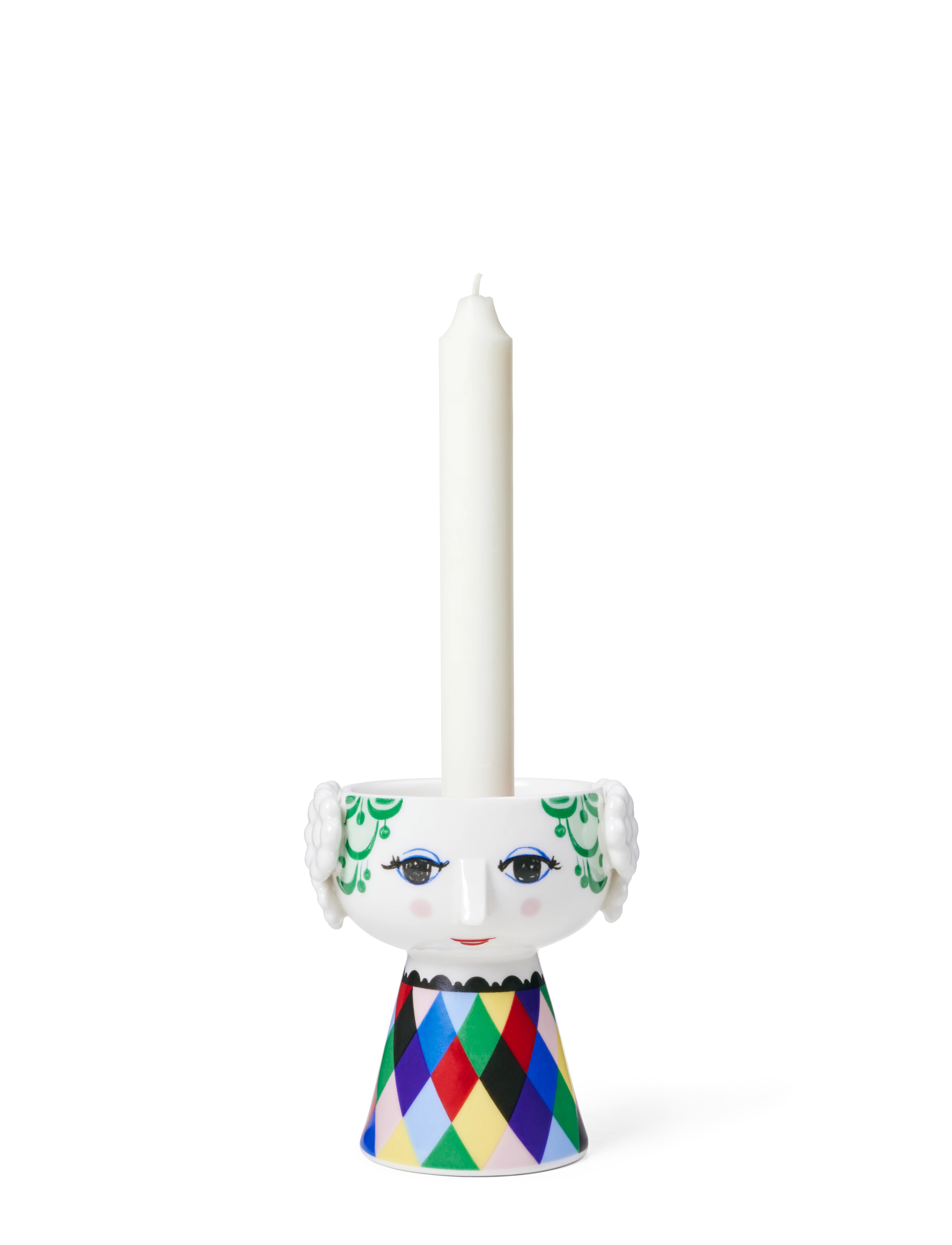 Candle holder H9.5 cm from Bjørn Wiinblad in Green color, made of Ceramics