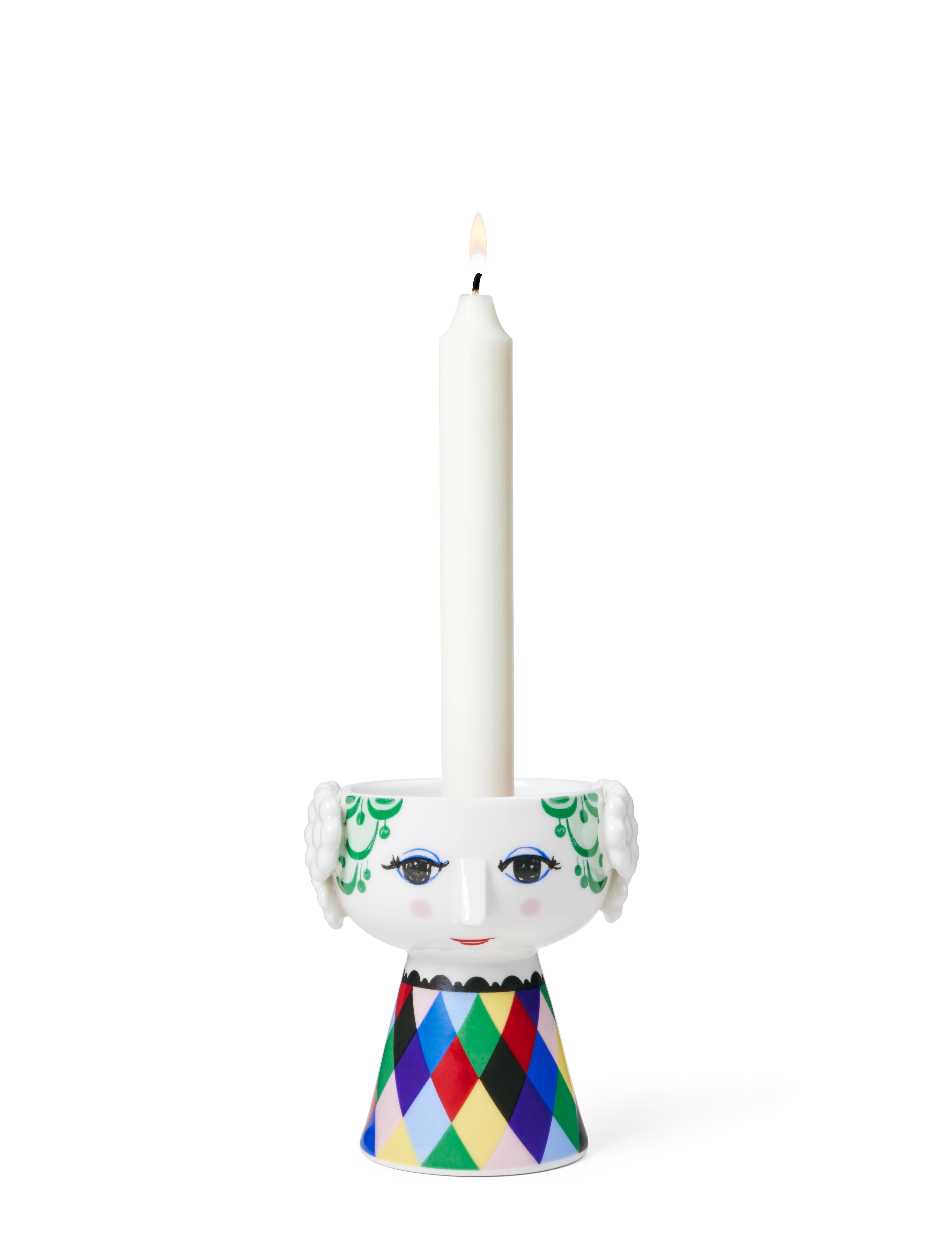 Candle holder H9.5 cm from Bjørn Wiinblad in Green color, made of Ceramics