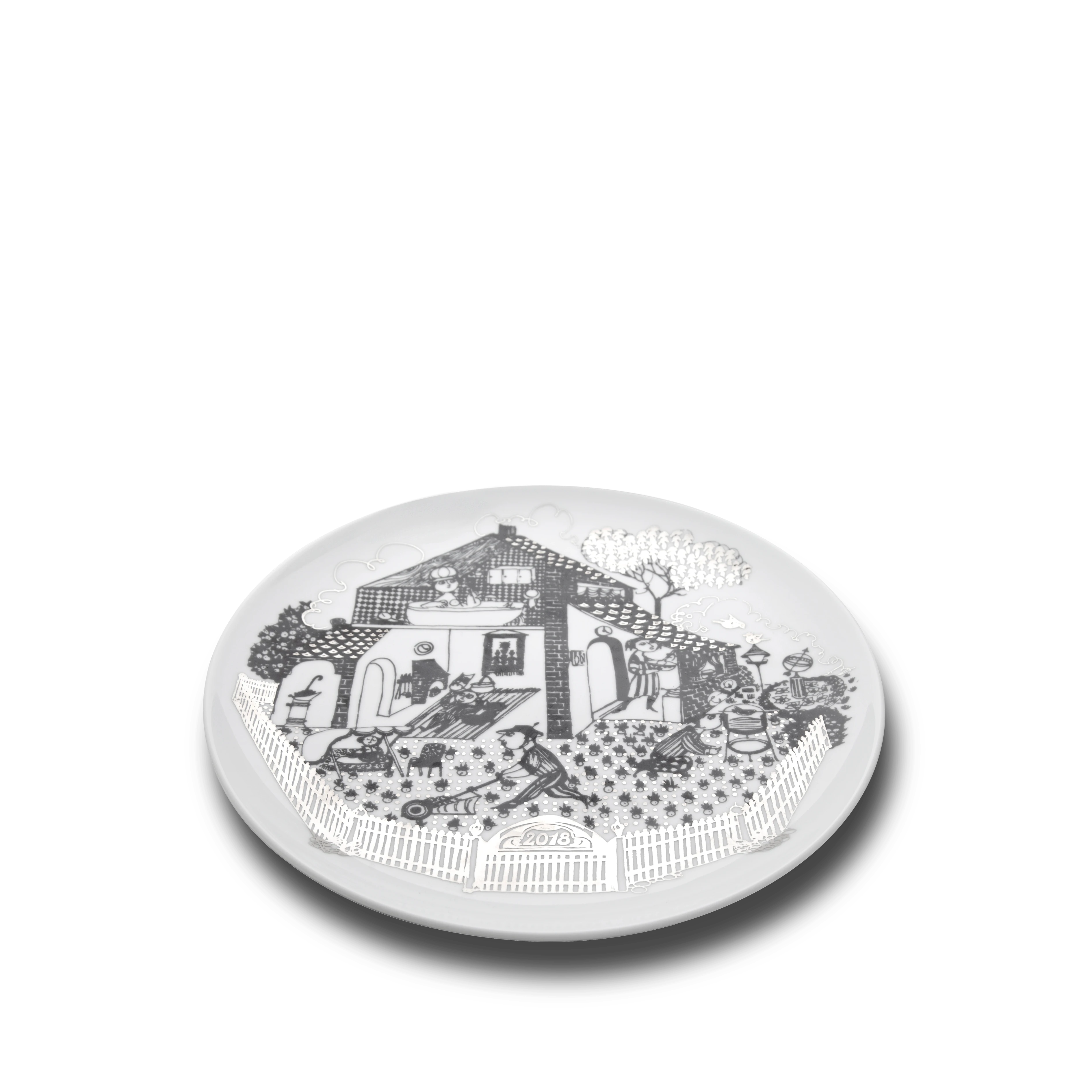 Dish Ø31 cm from Bjørn Wiinblad in Grey color, made of Ceramics