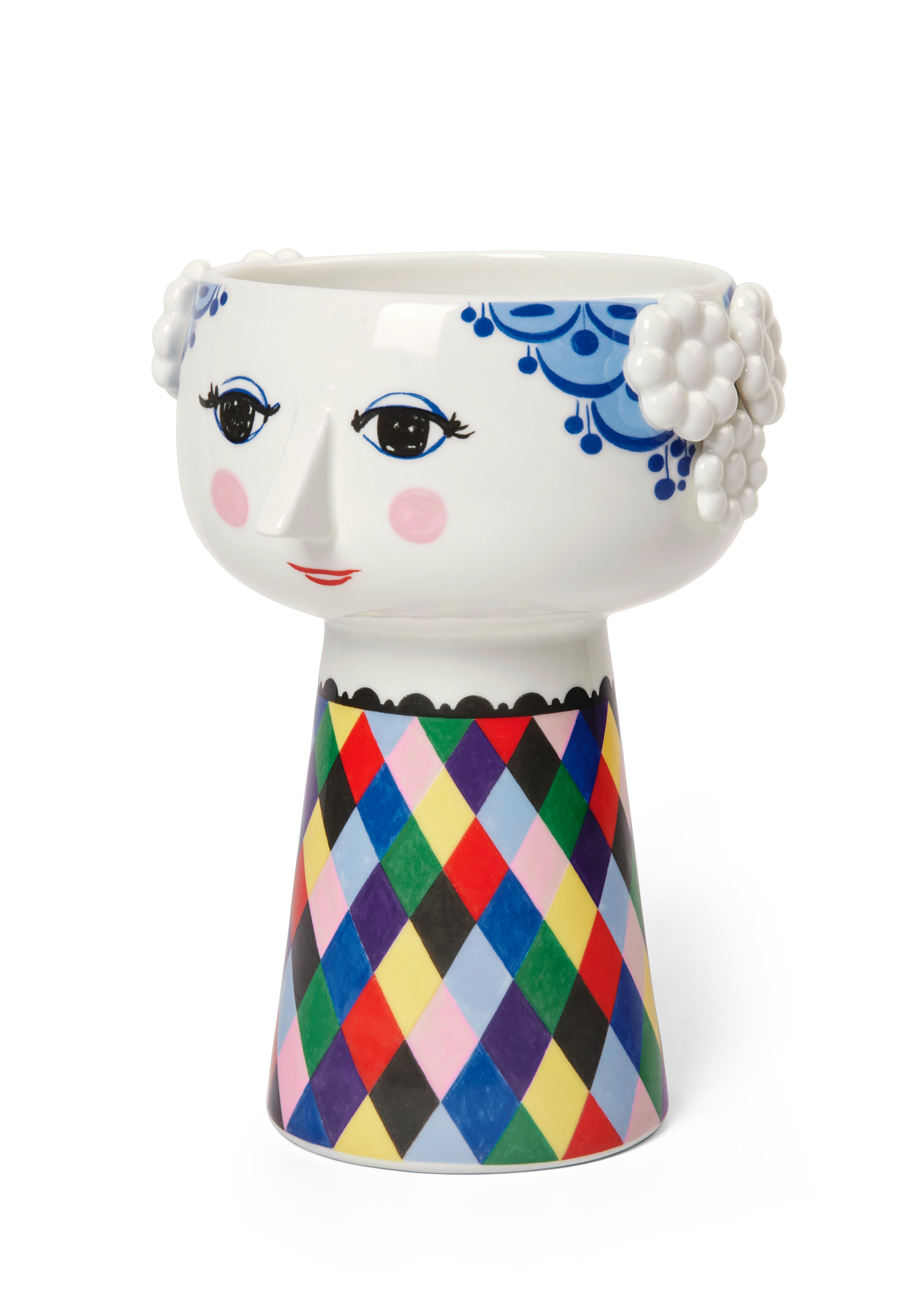 Vase H18.5 cm fra Bjørn Wiinblad i fargen Mørk blå, laget av Keramikk