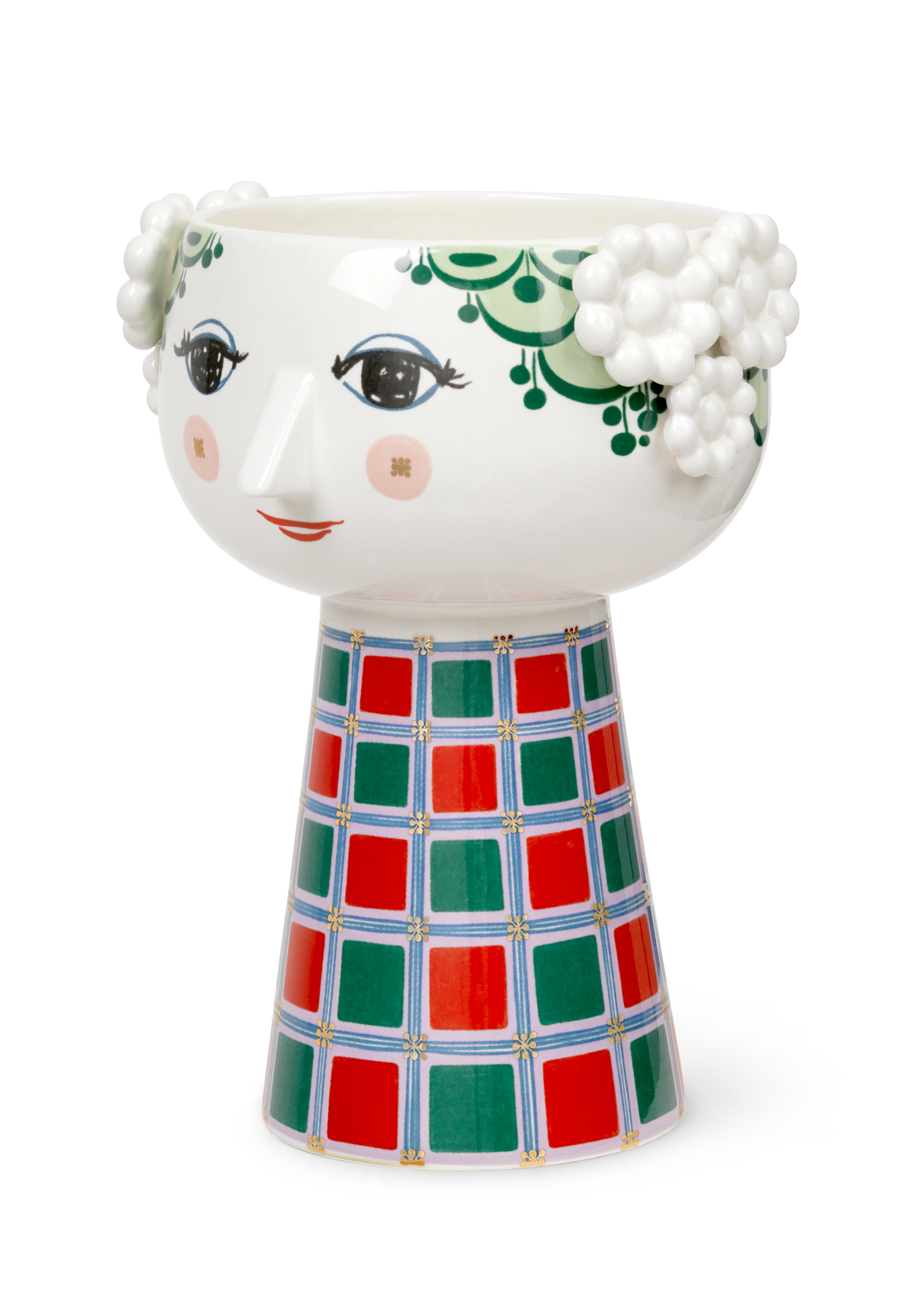 Vase H18.5 cm fra Bjørn Wiinblad i fargen Mørk grønn, laget av Keramikk