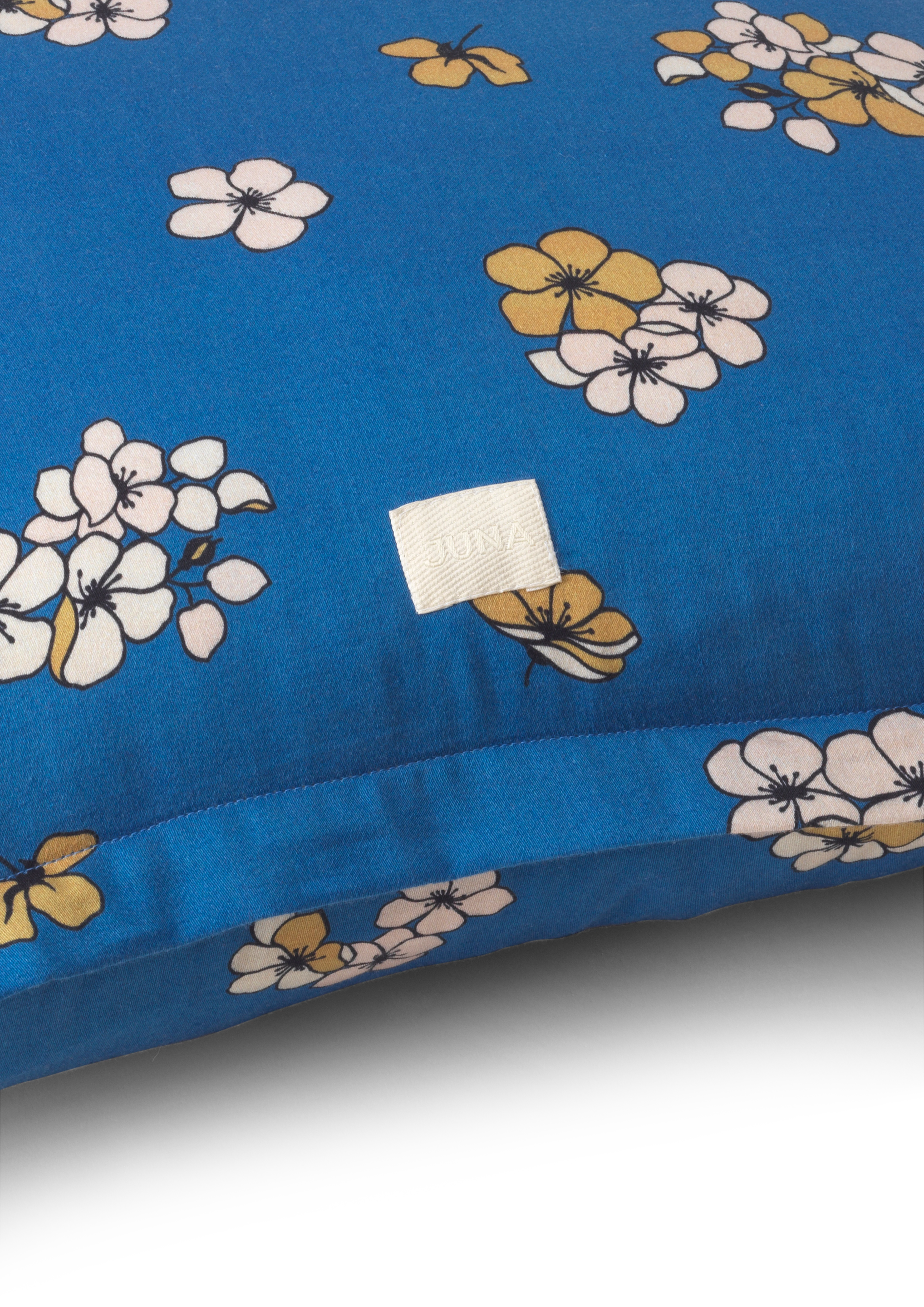 Pillowcase 70x50 cm from JUNA in Blue color, made of Cotton sateen