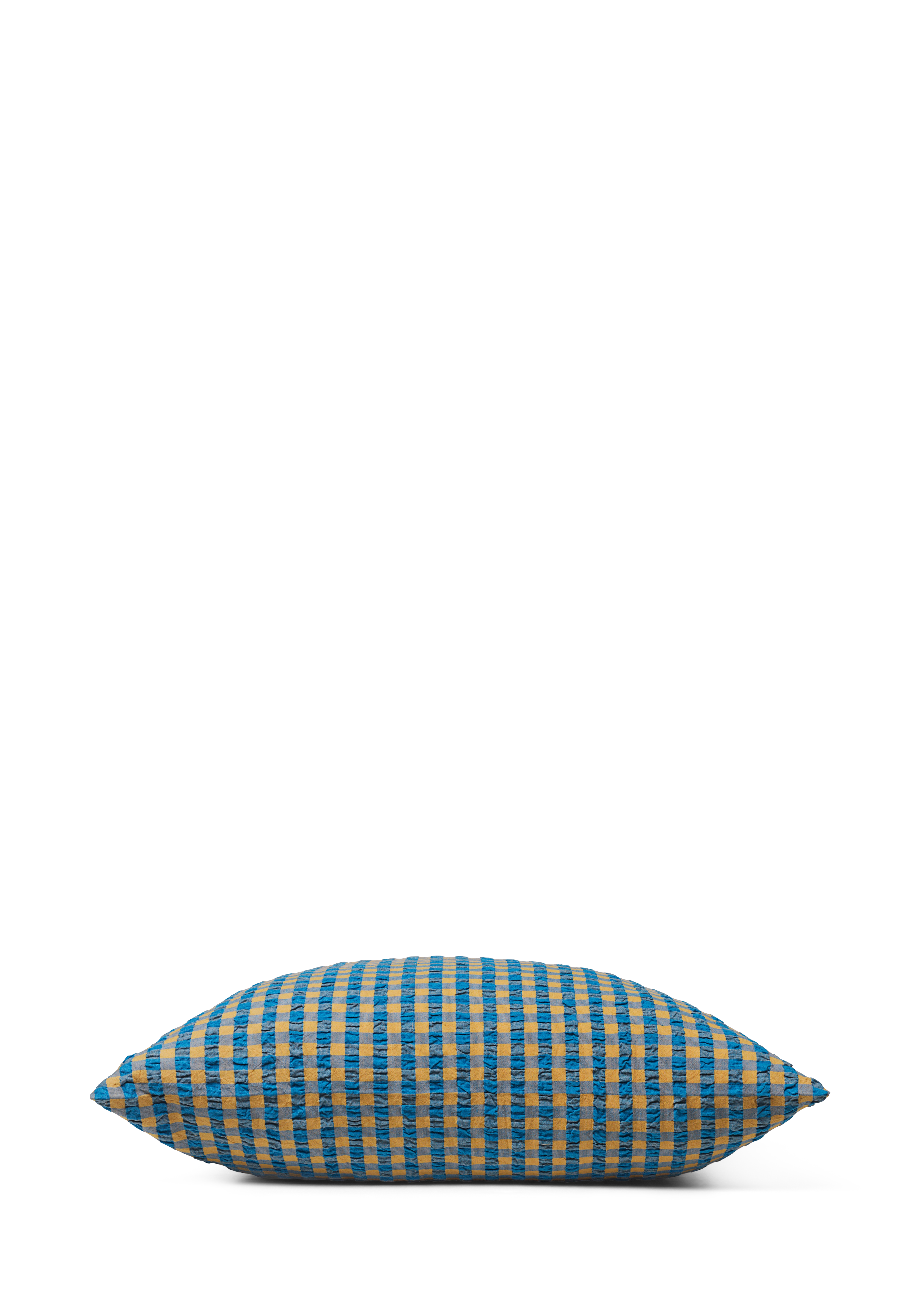 Örngott 63x60 cm från JUNA i färgen Blå/Ockra, tillverkad av Bomull