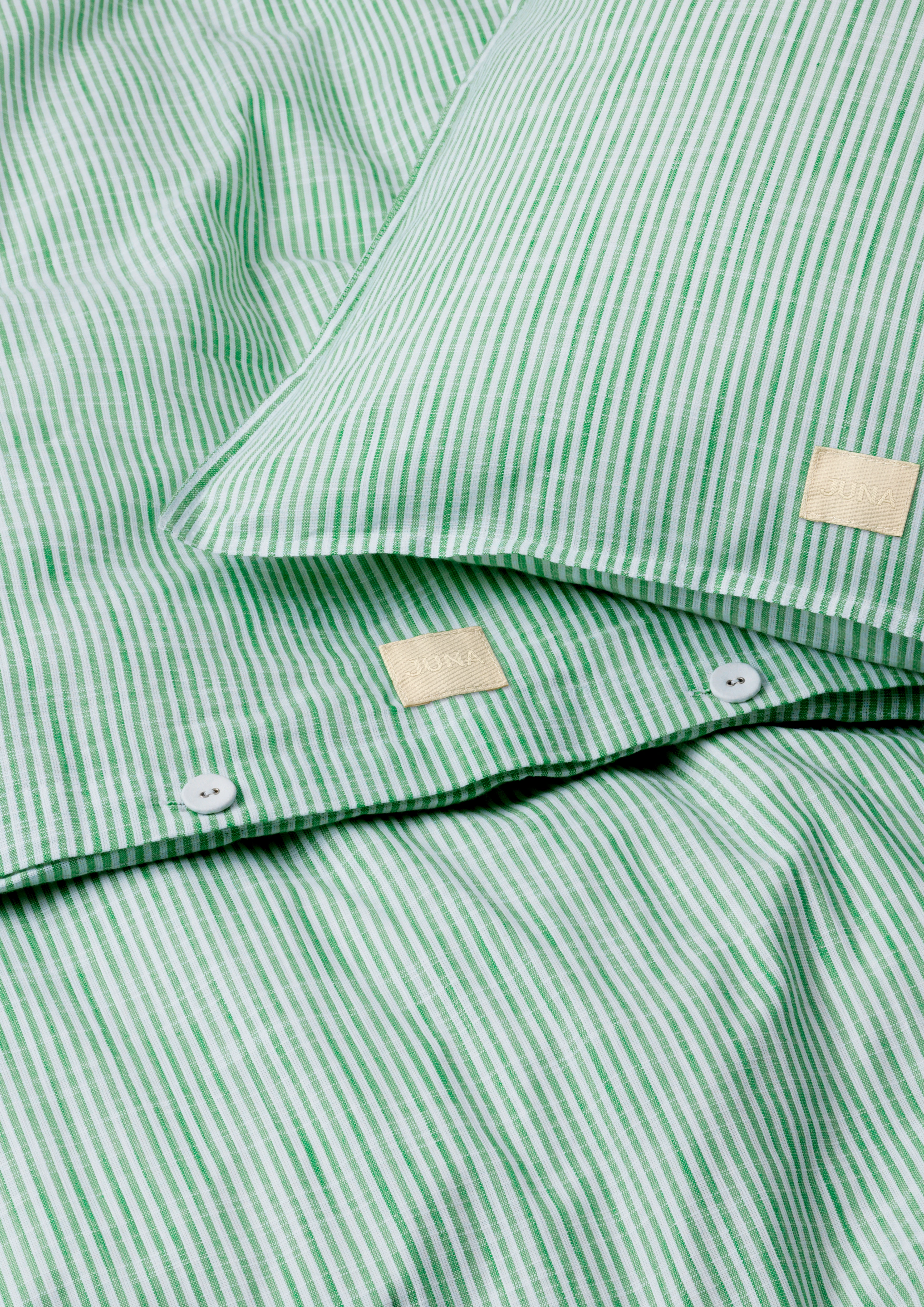 Bed linen 200x220 cm from JUNA in Green/White color, made of Cotton