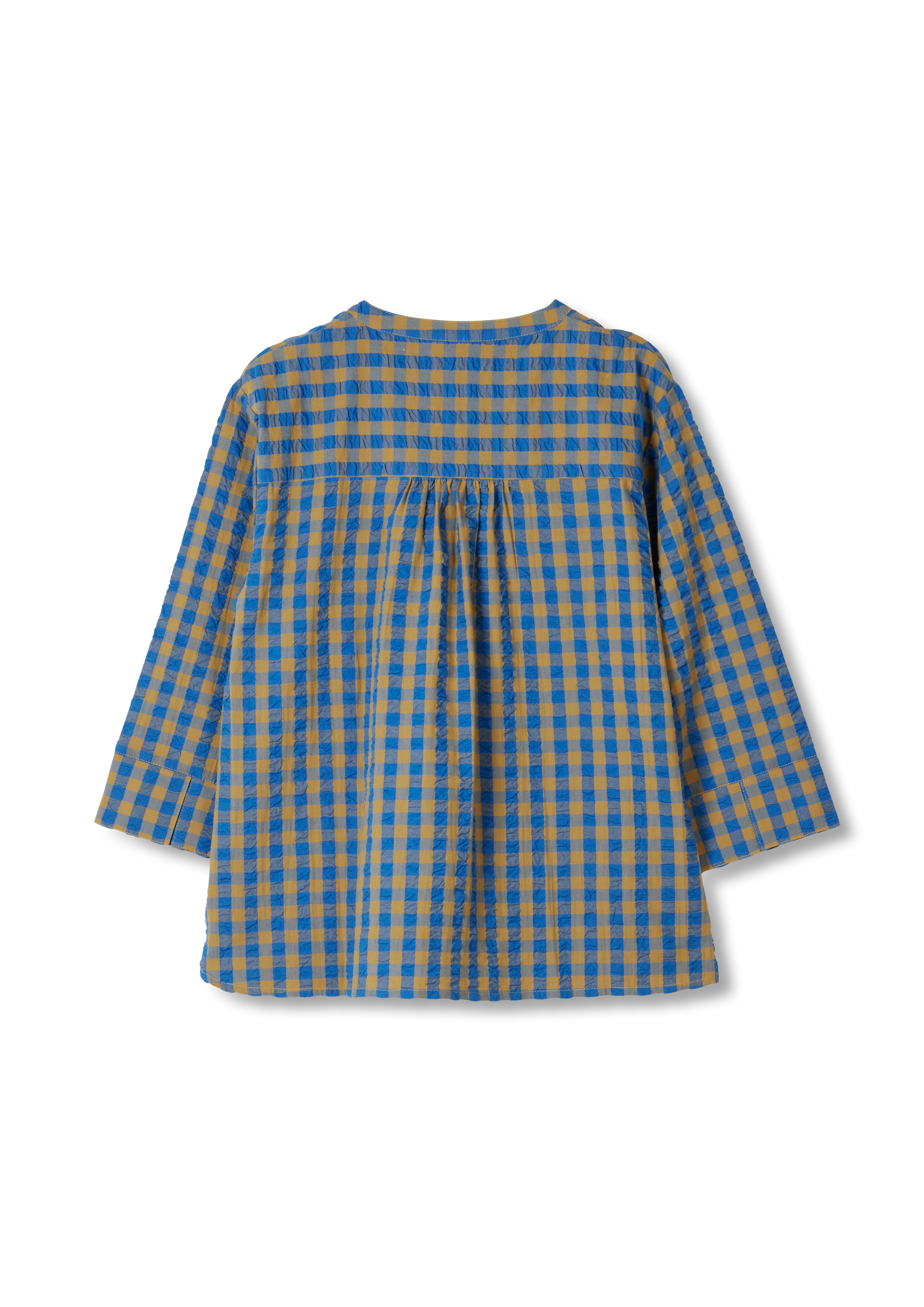Irene shirt S/M from JUNA in Blue/Ochre color, made of Cotton