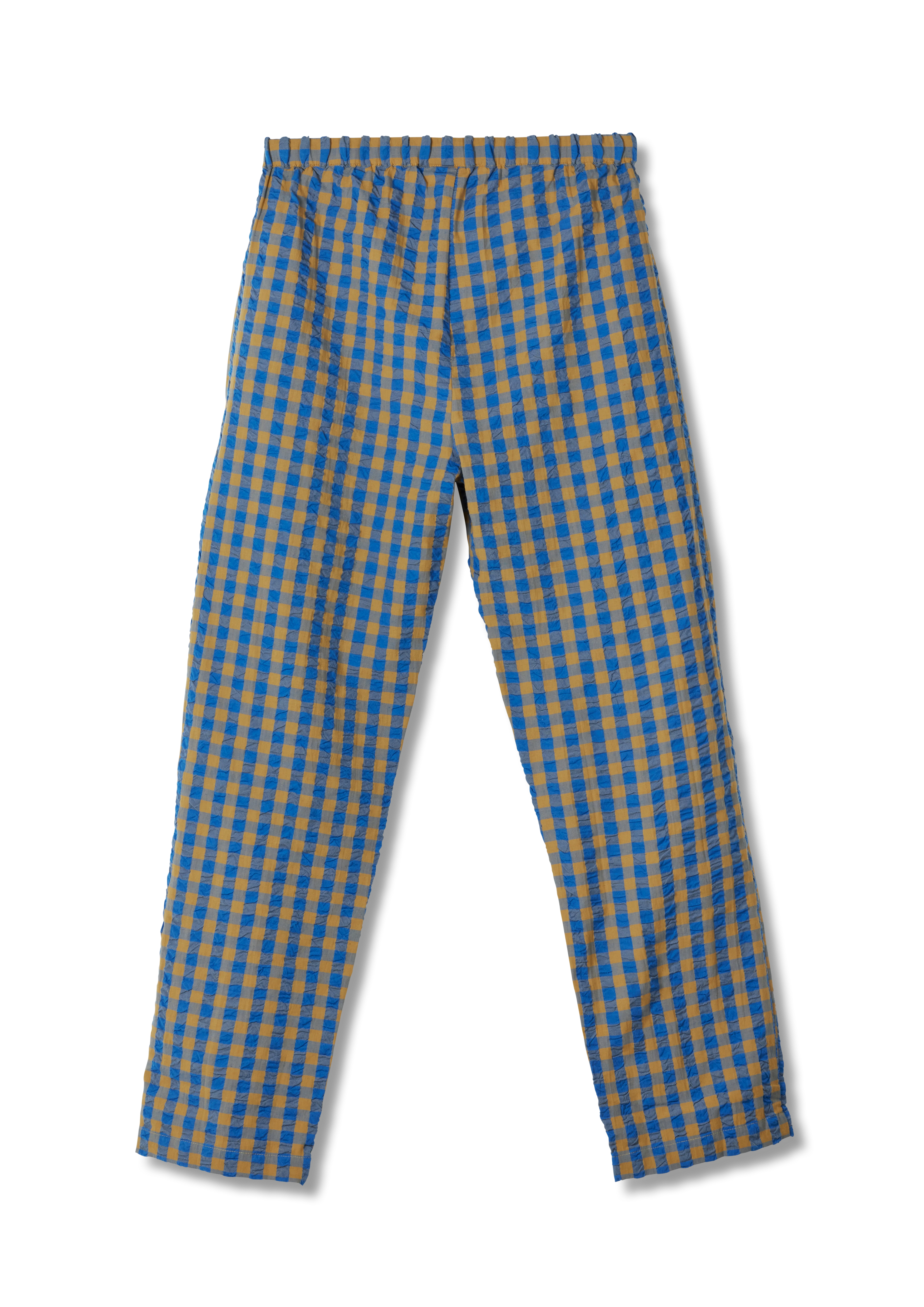 Barbara Pants M/L fra JUNA i farven Blå/Okker, lavet af Bomuld