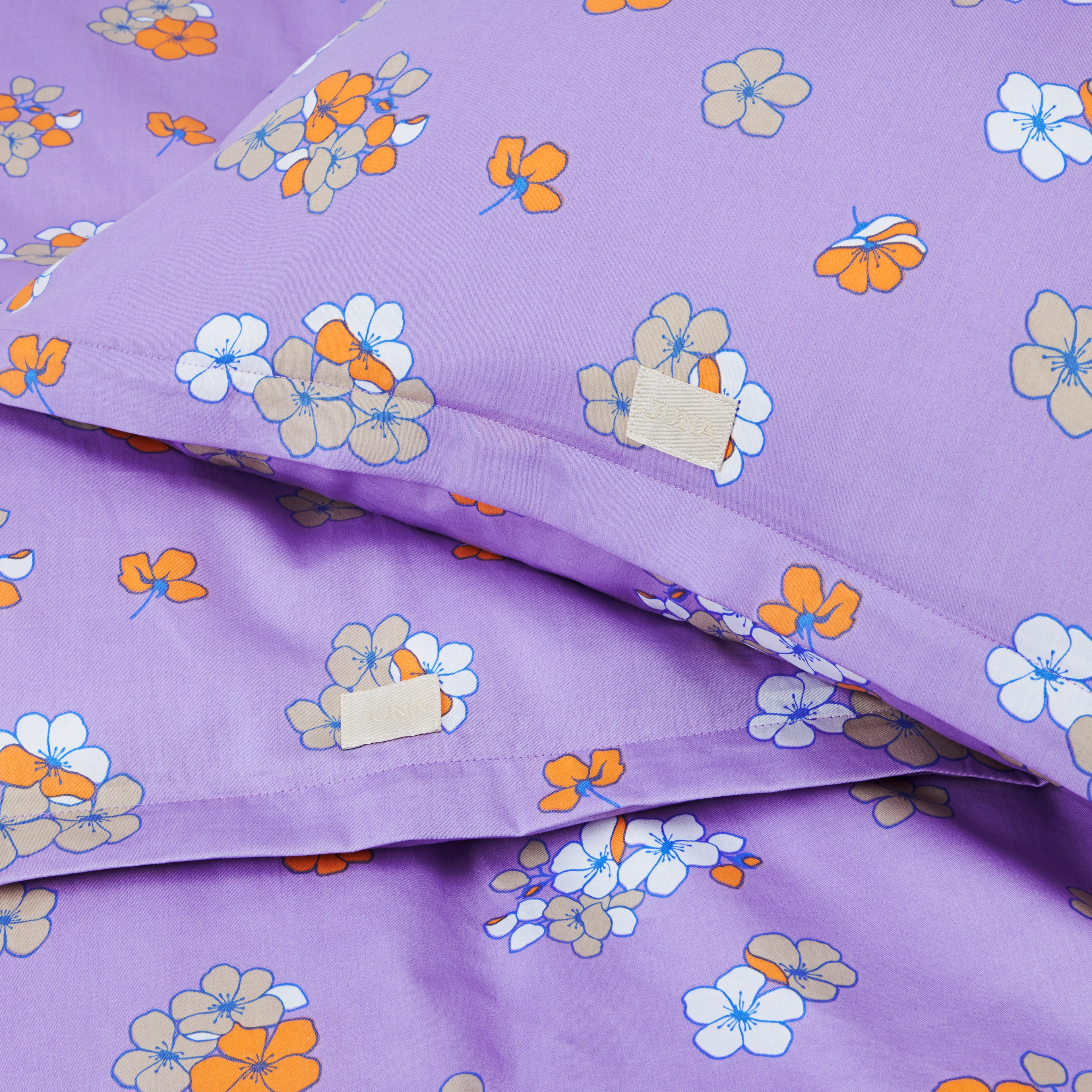 Bed linen 150x210 cm from JUNA in Lavender color, made of Cotton sateen