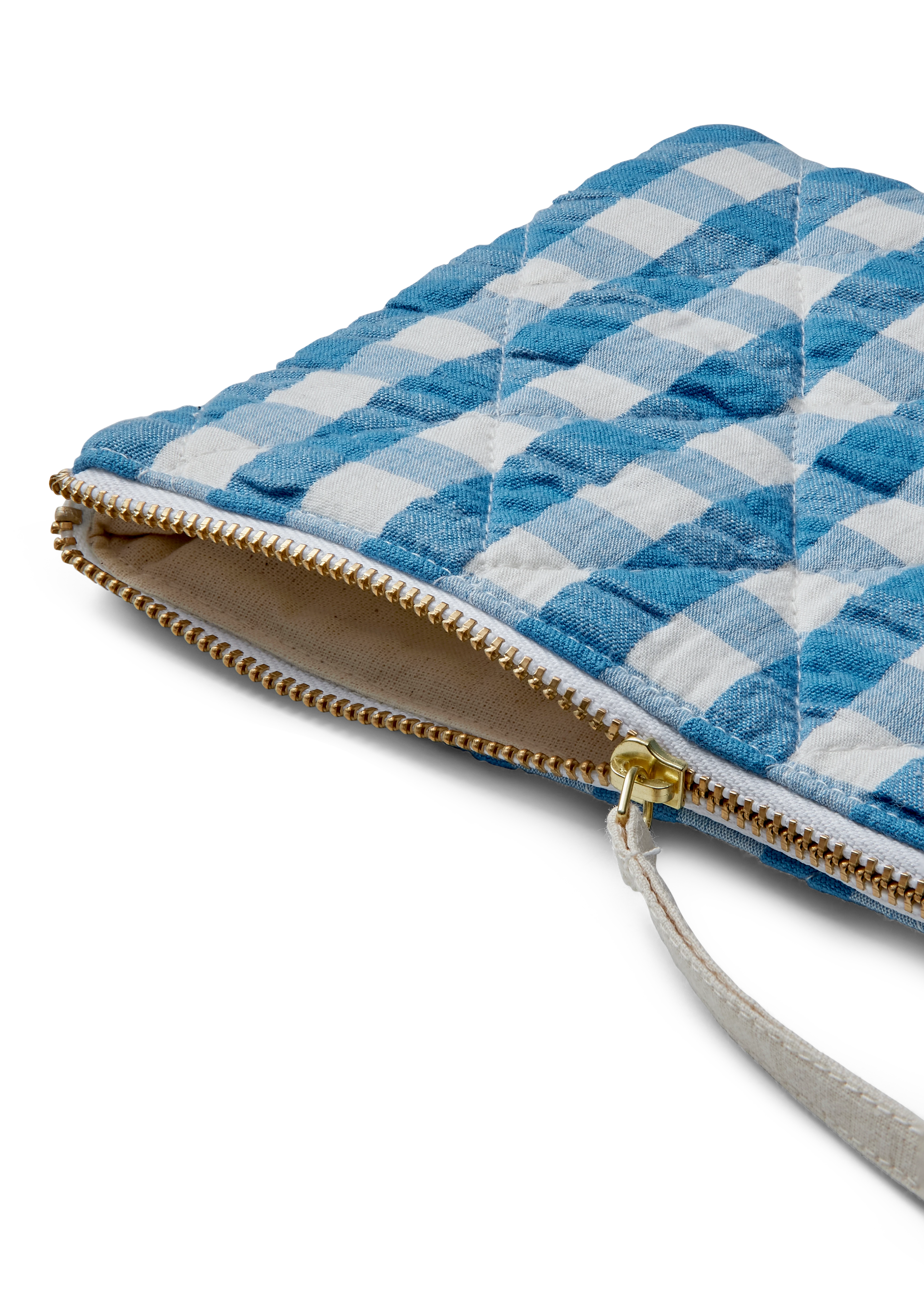 Dalila Toalettveske 20x14 cm fra JUNA i fargen Blå/Bjørk, laget av Bomull