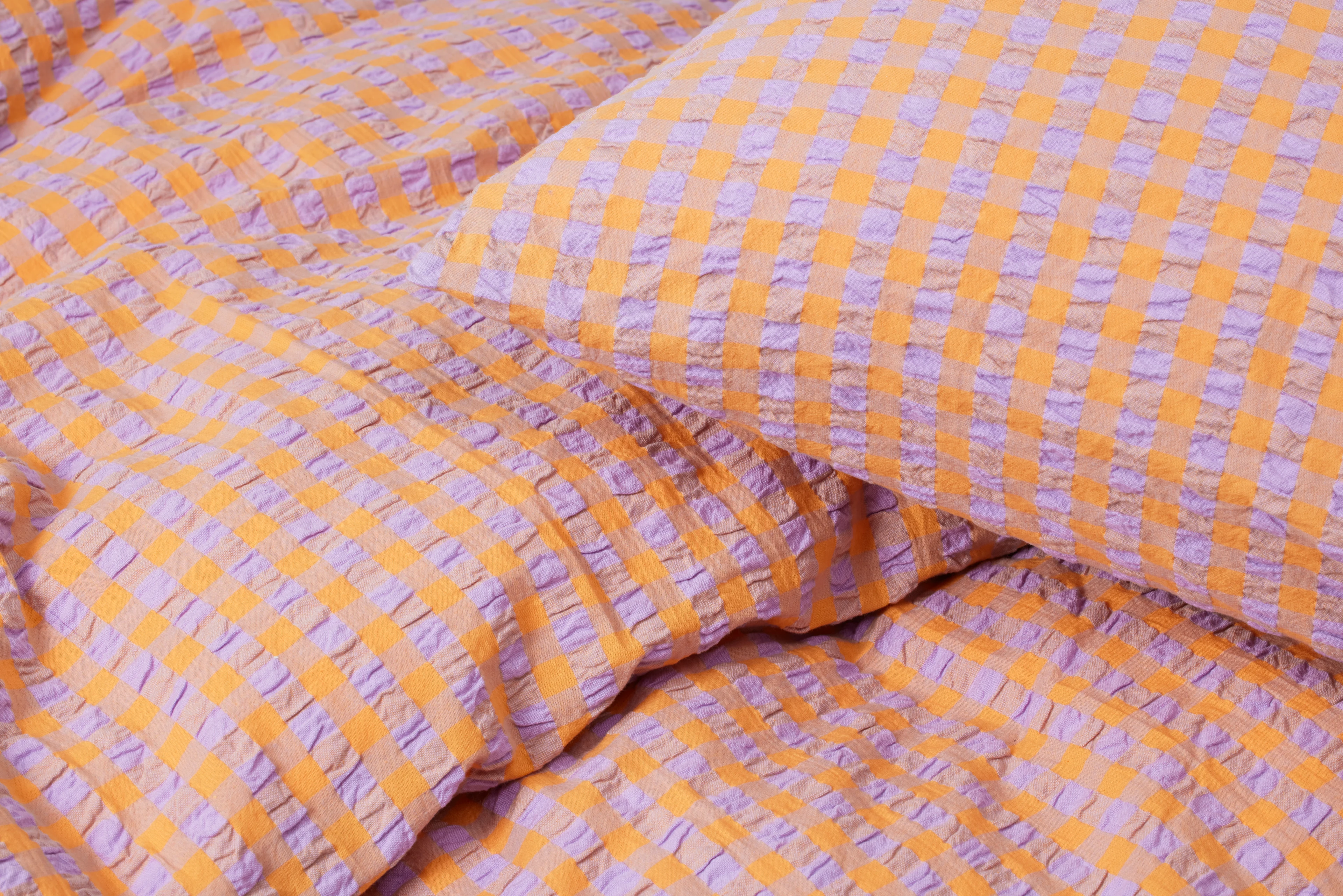 Bed linen 200x220 cm from JUNA in Lavender/Peach color, made of Cotton