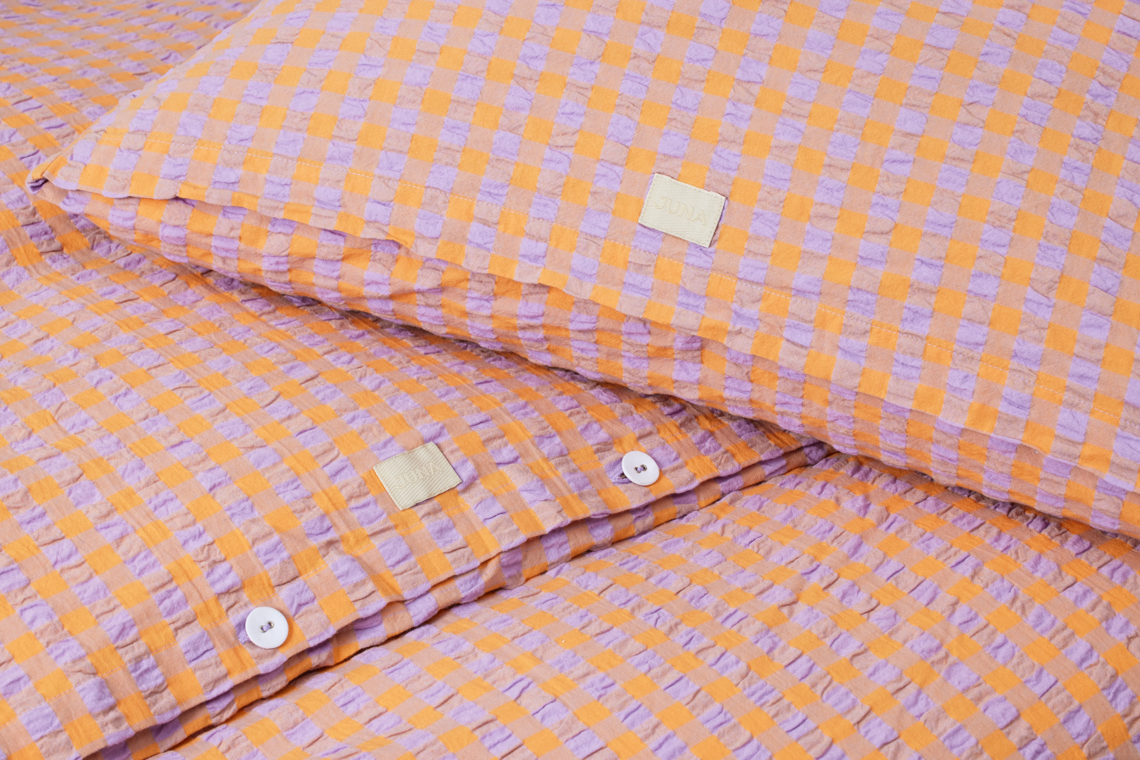 Bed linen 200x220 cm from JUNA in Lavender/Peach color, made of Cotton
