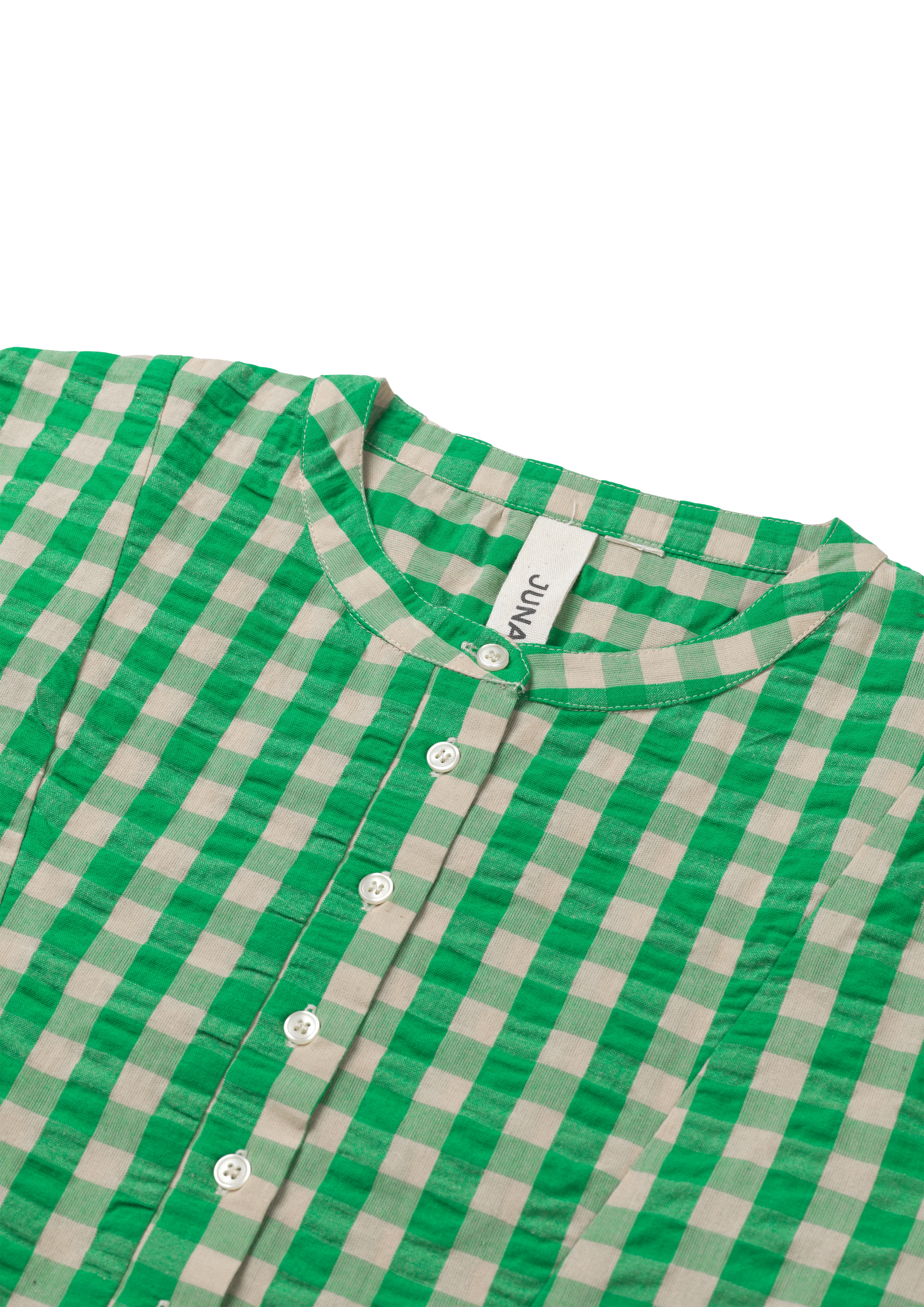 Sonja dress S/M från JUNA i färgen Grön/Sand, tillverkad av Bomull