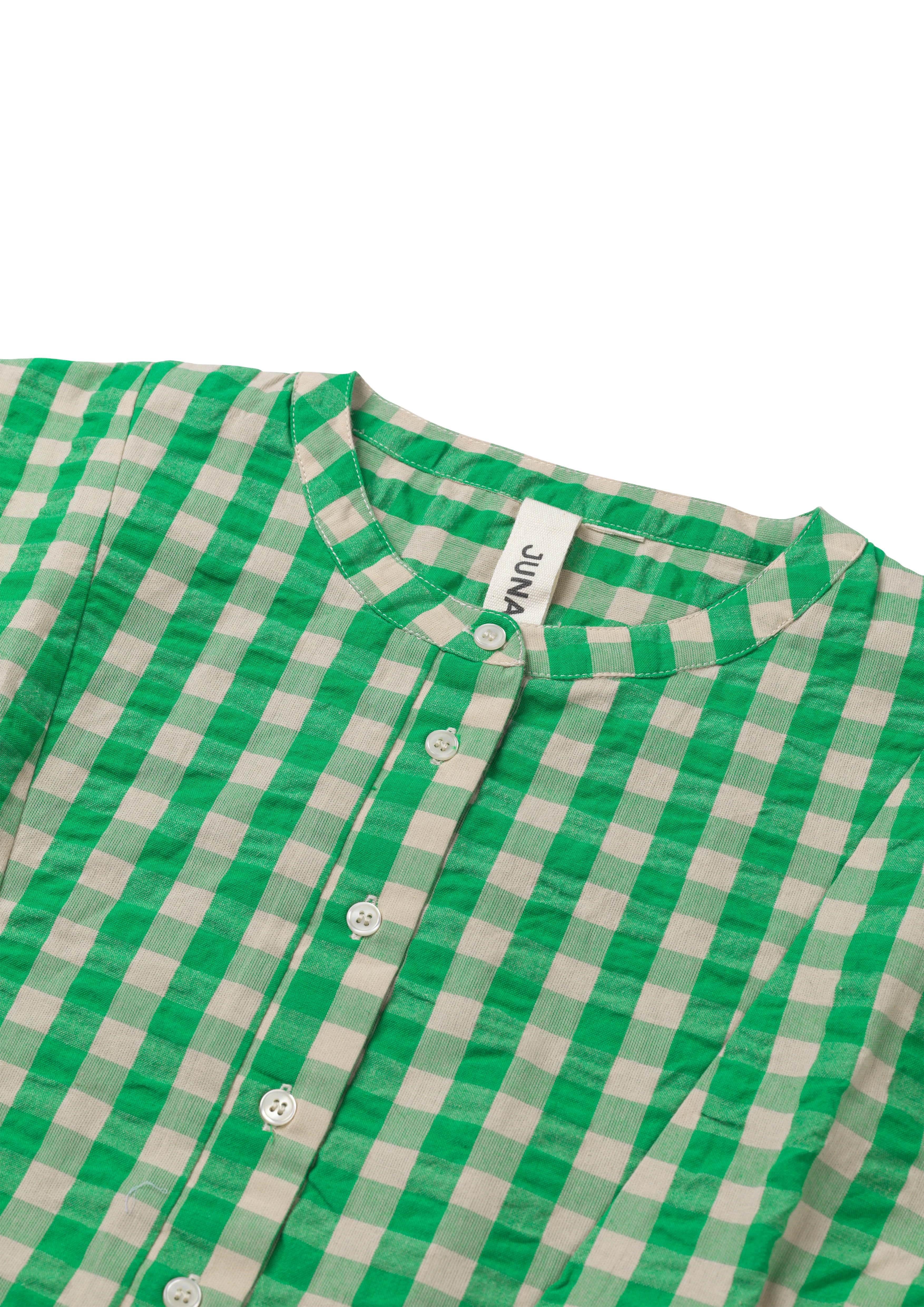 Irene shirt M/L fra JUNA i farven Grøn/Sand, lavet af Bomuld