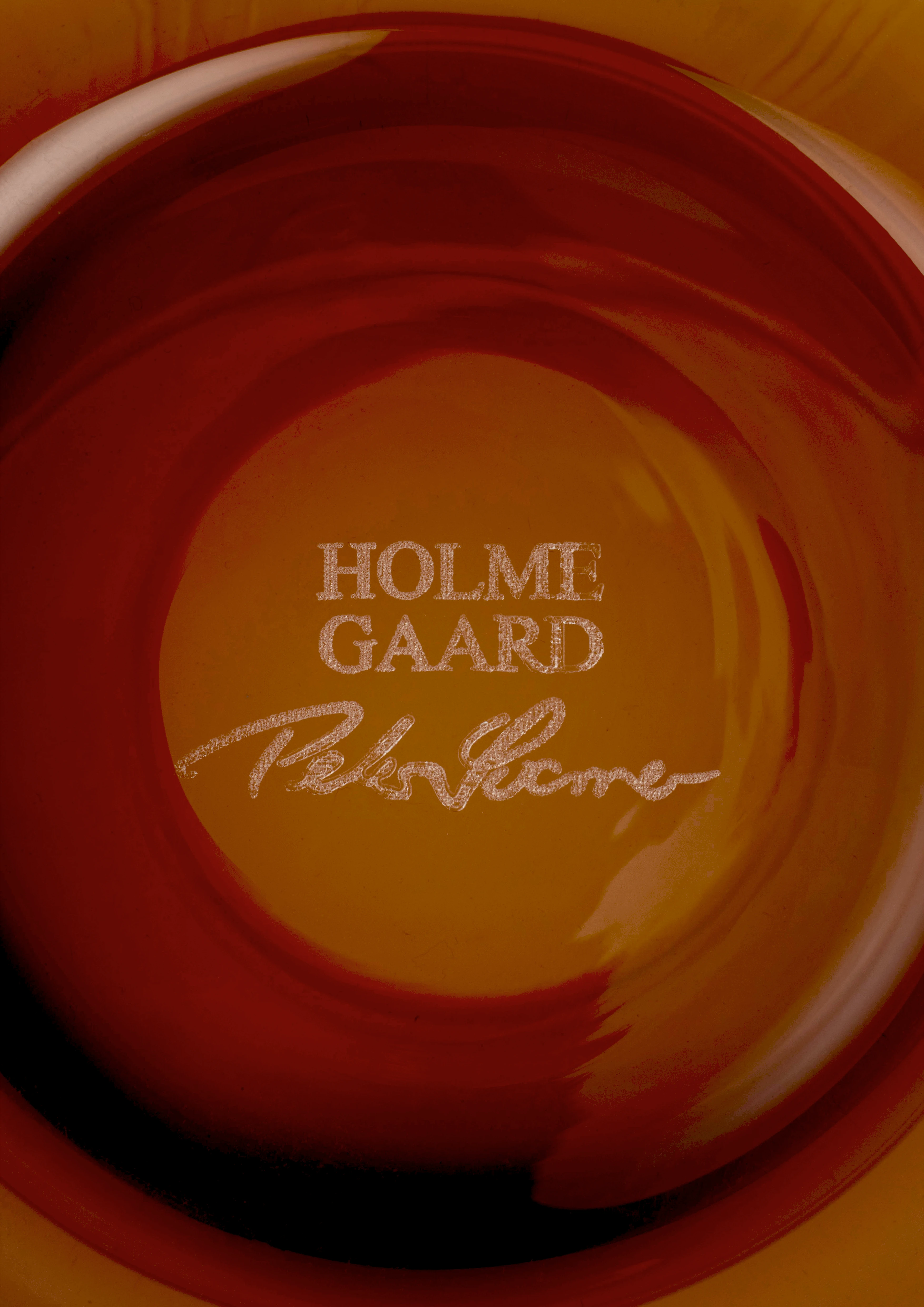 Duo Vas H21 cm från Holmegaard i färgen Burgundy/Amber, tillverkad av Glas