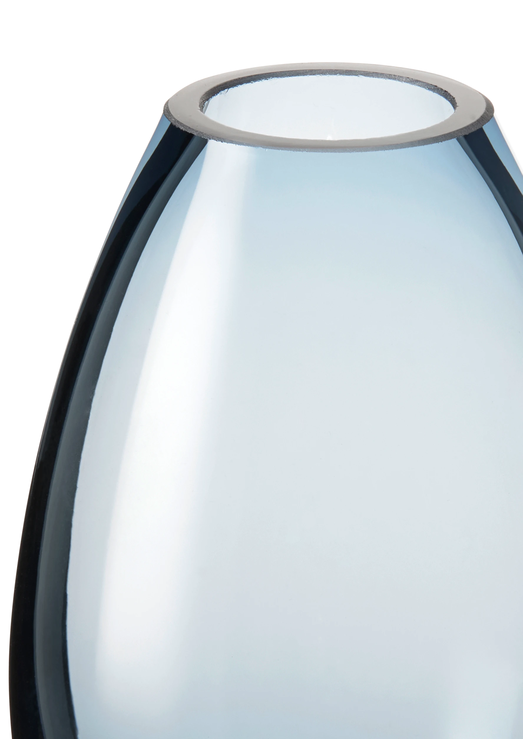 Vase H11.5 cm von Holmegaard in der Farbe Dunkelblau, hergestellt aus Glas