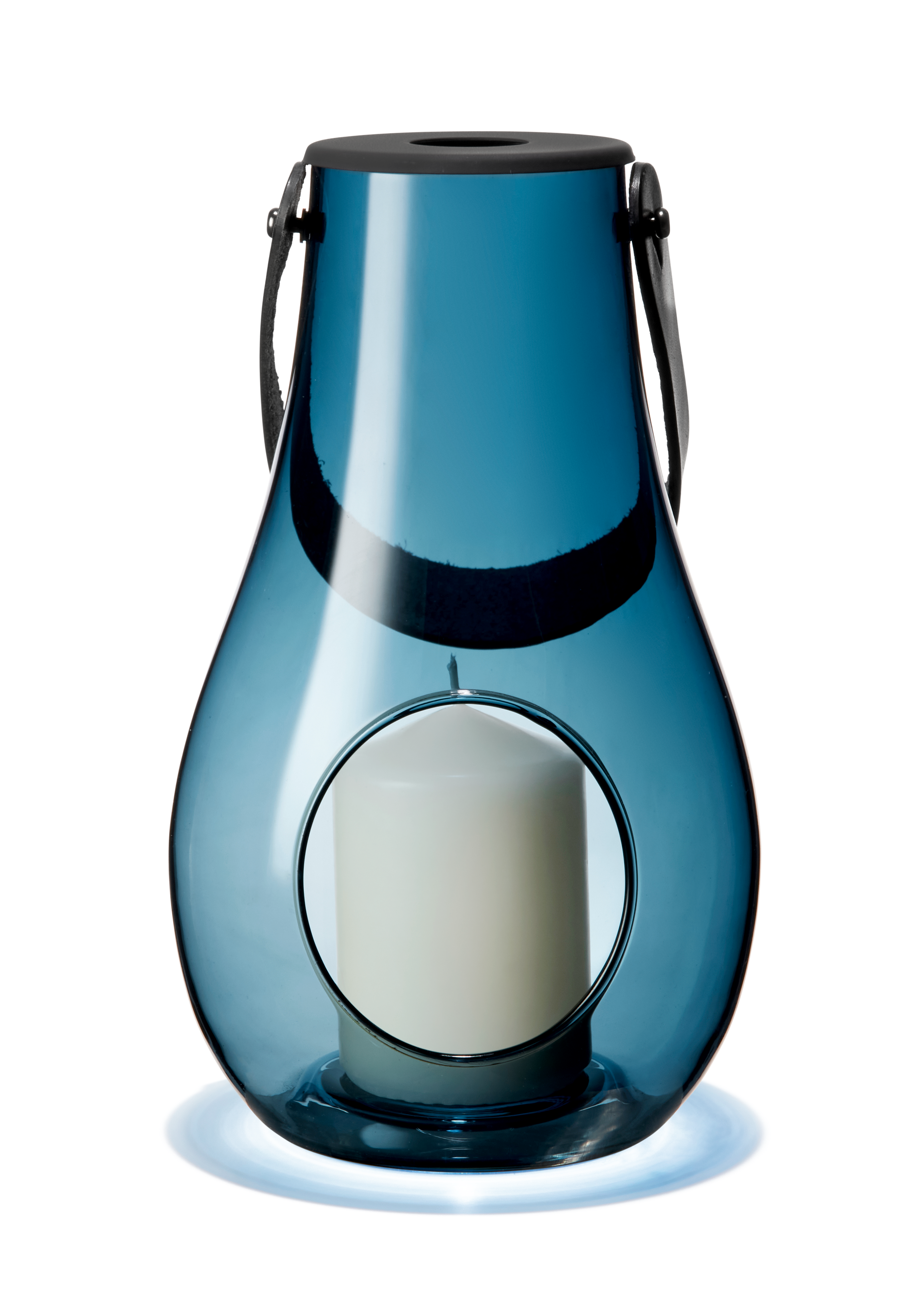 Holmegaard Lantern H25 cm in Dark blue