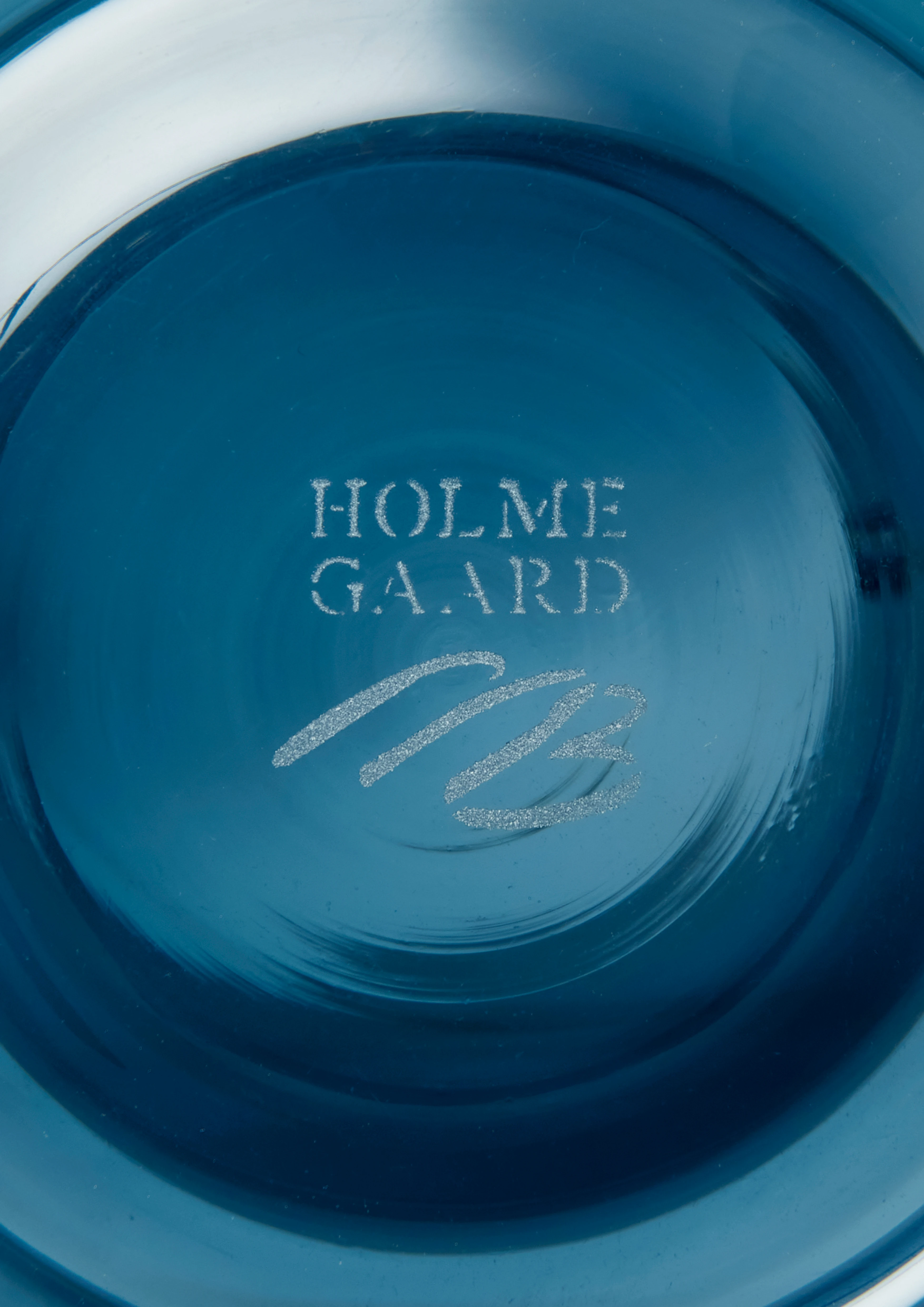 Lantern H25 cm from Holmegaard in Dark blue color, made of Glass