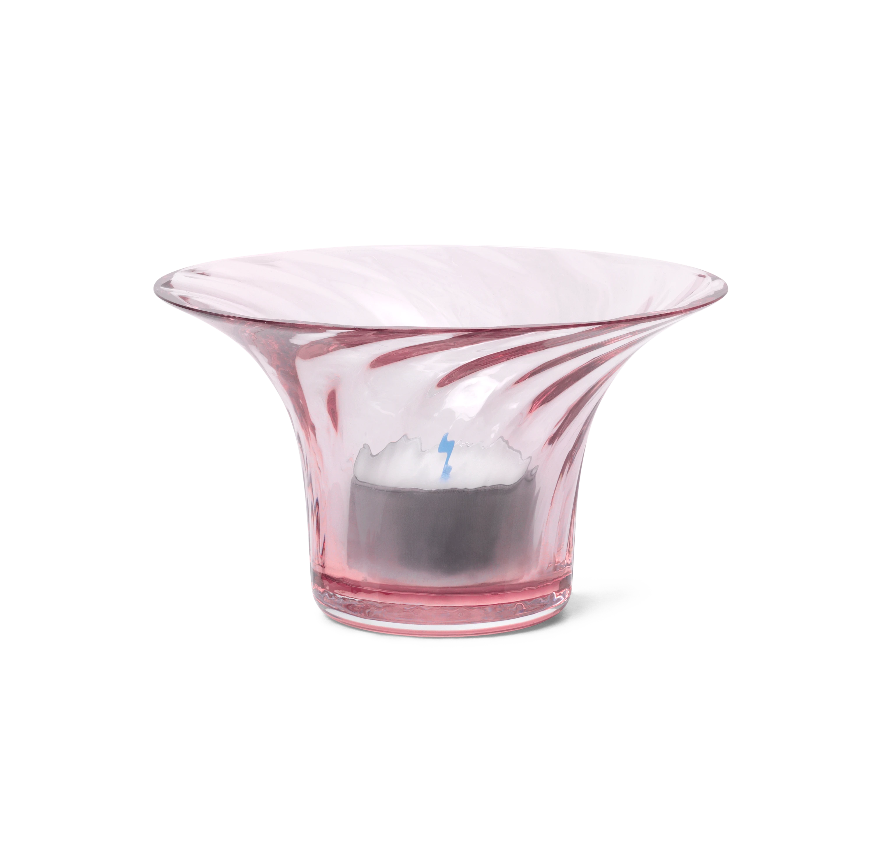 Optic Anniversary Tealight Holder Ø11 from Rosendahl in Blush color, made of Glass