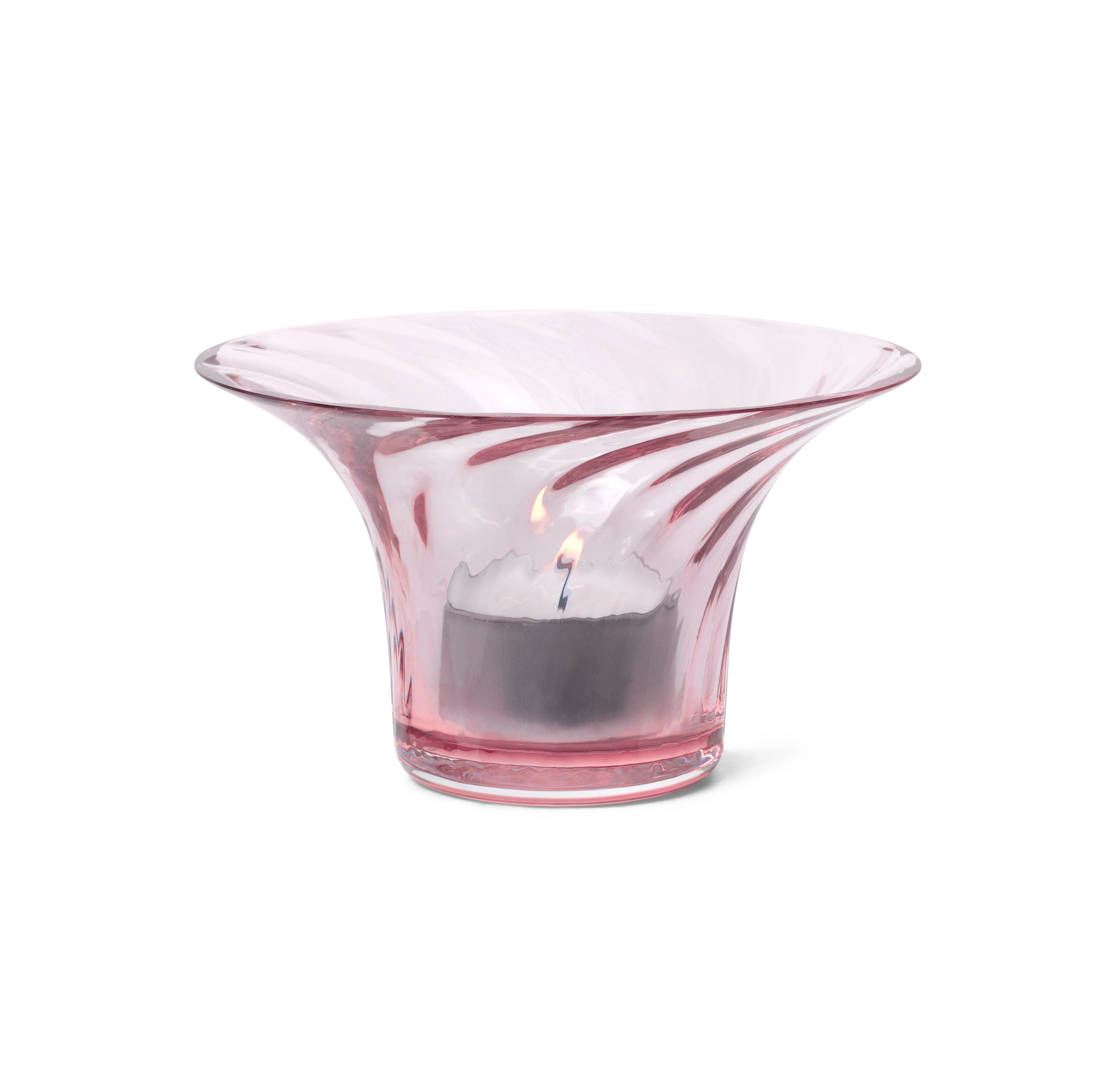 Optic Anniversary Tealight Holder Ø11 from Rosendahl in Blush color, made of Glass