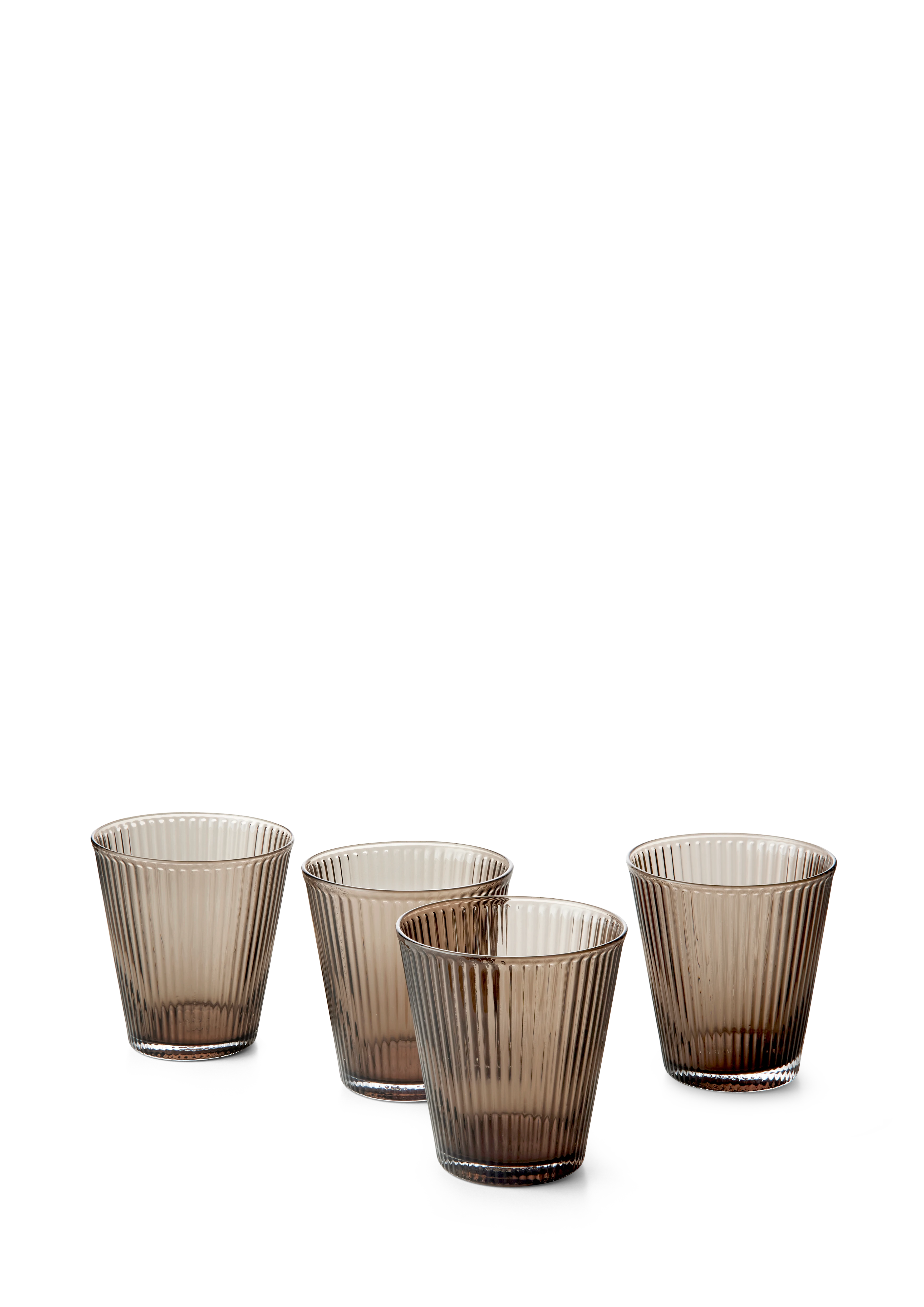 Vannglass 26 cl 4 stk. fra Rosendahl i fargen Valnøtt, laget av Glass