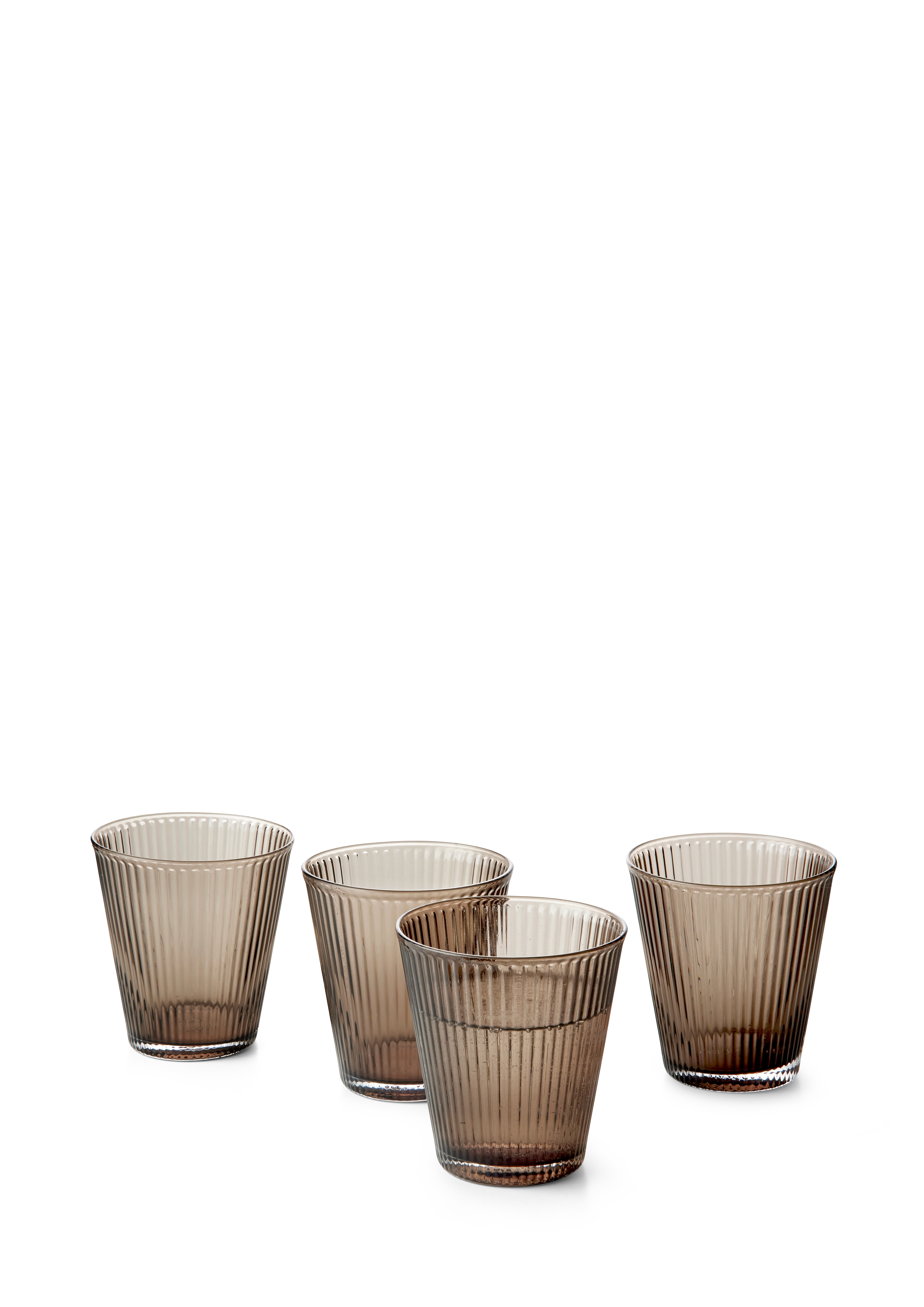 Vannglass 26 cl 4 stk. fra Rosendahl i fargen Valnøtt, laget av Glass