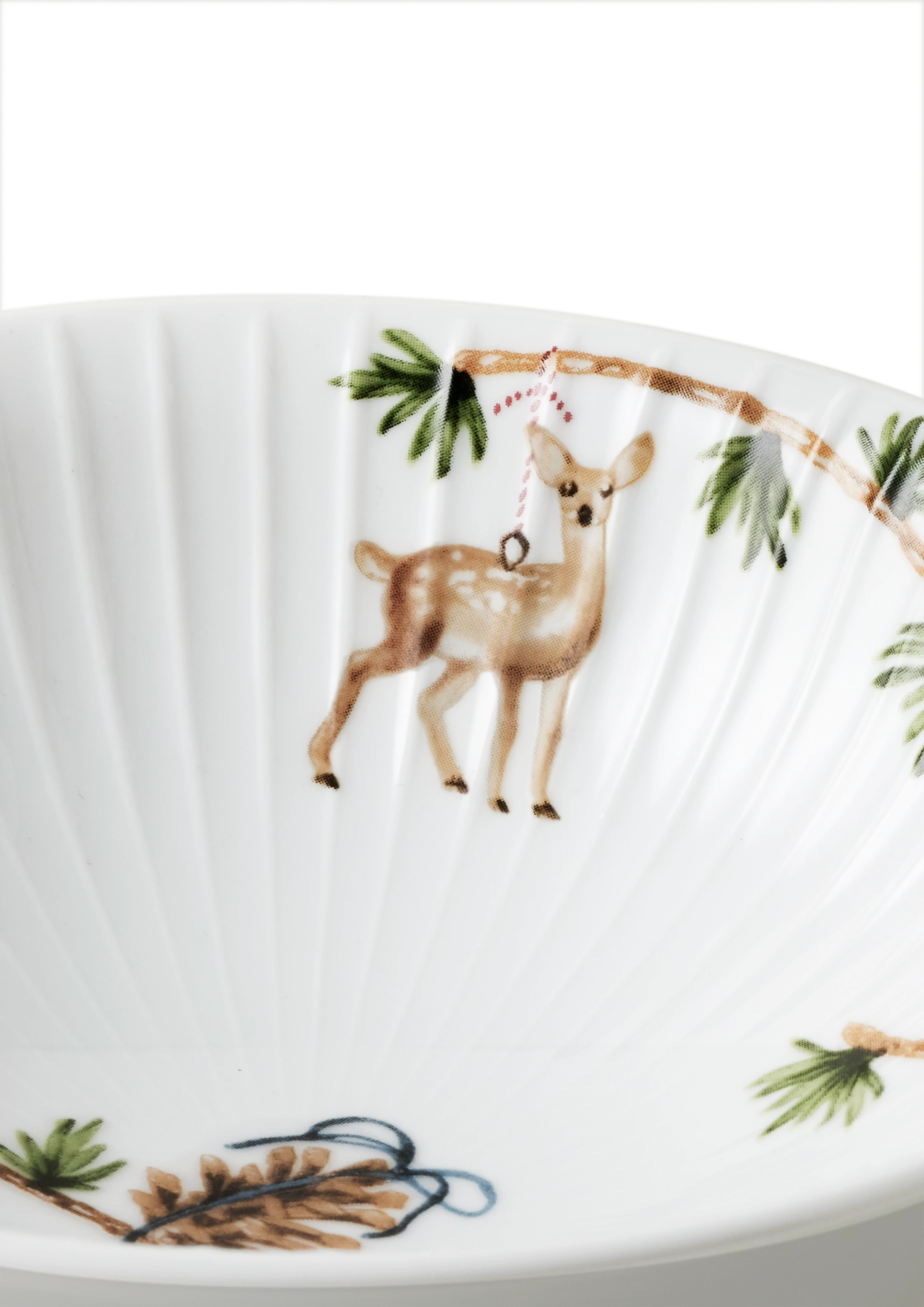 Skål Ø16 cm 2 stk. fra Kähler i farven Hvid m. deko, lavet af Keramik