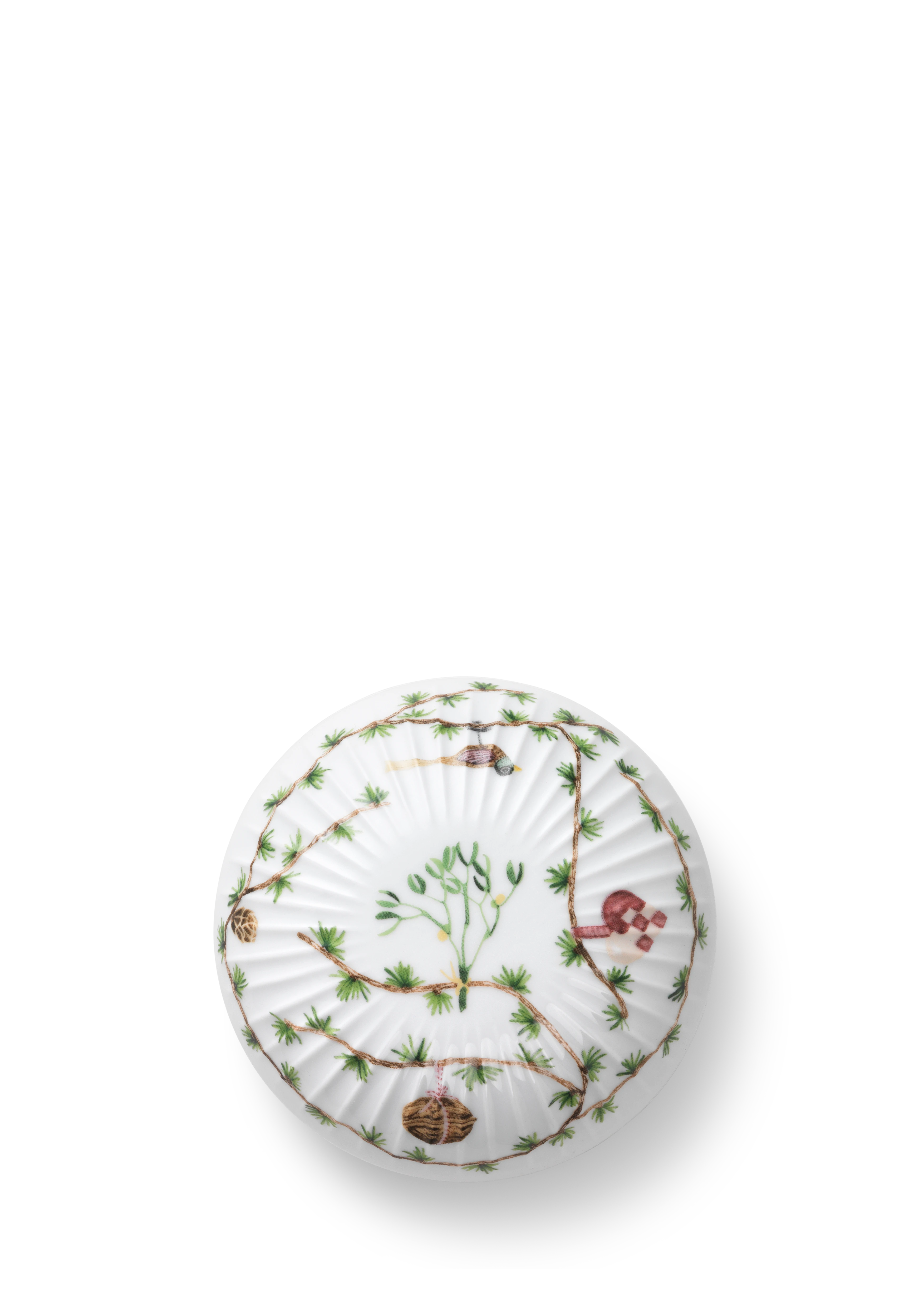 Bonbonniere Ø12 cm von Kähler in der Farbe Weiss mit Dekoration, hergestellt aus Keramik