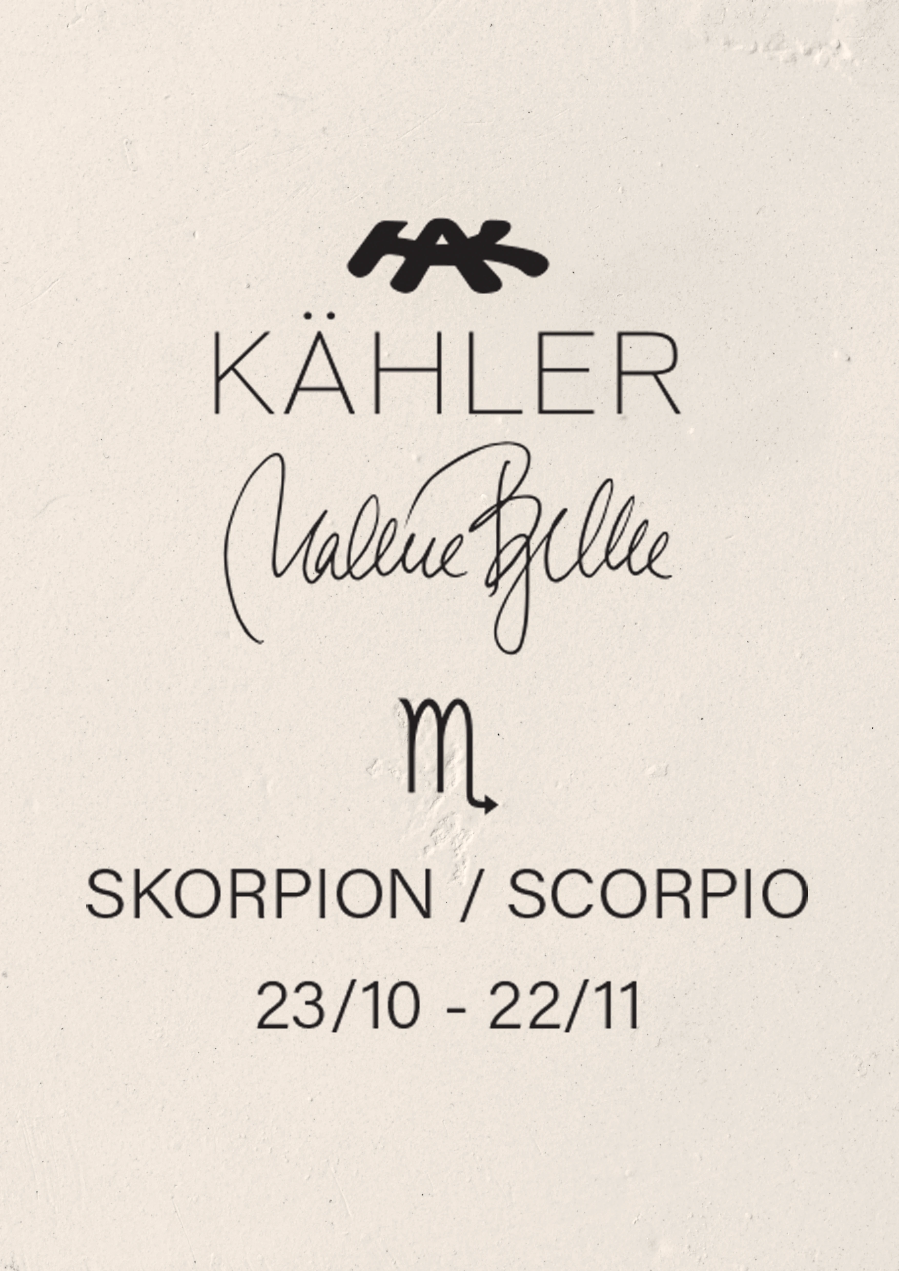 Scorpio H14 from Kähler  in White color, made of Ceramics