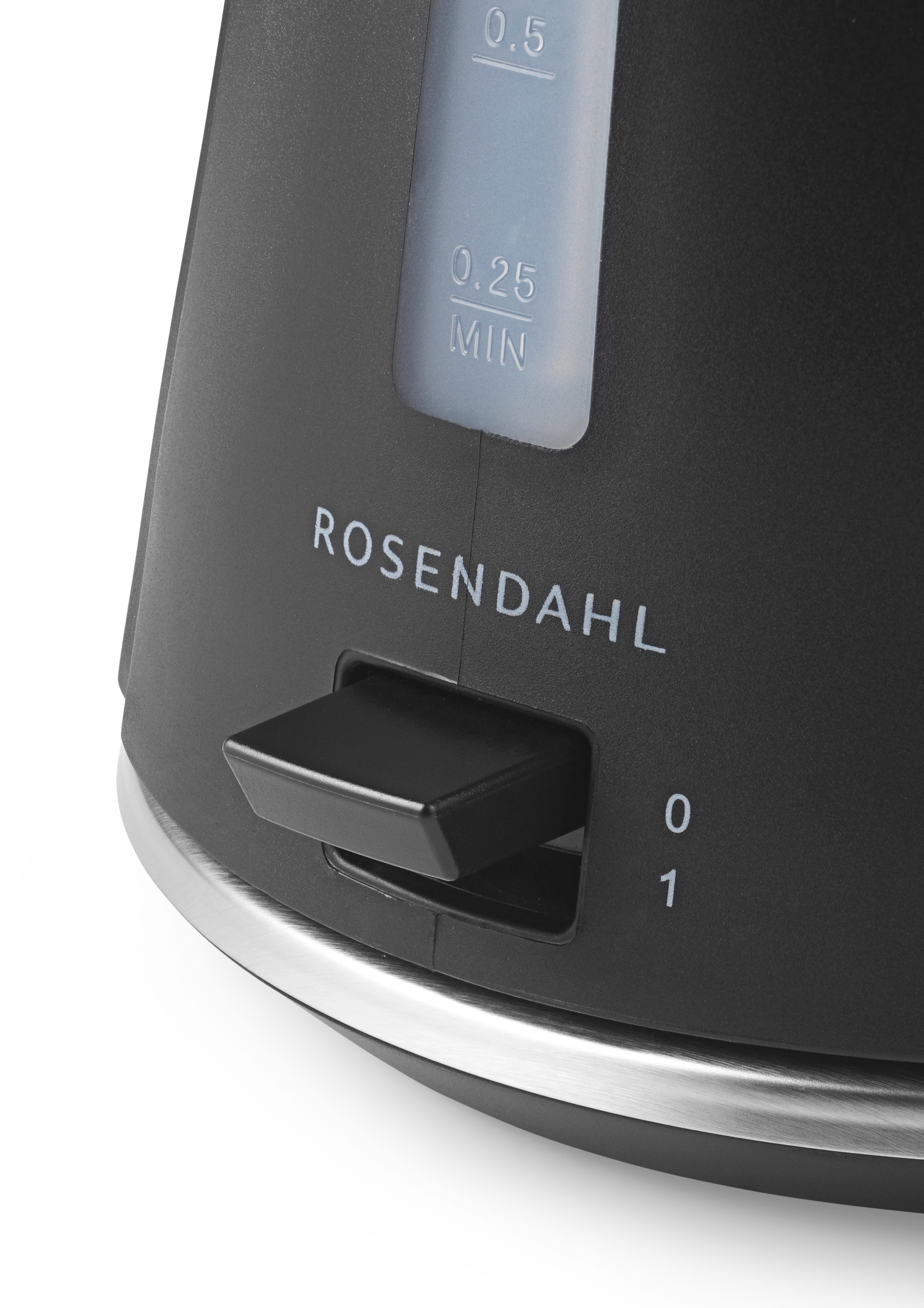 Electric kettle 1,4 l from Rosendahl in Black/Steel color, made of Plastic
