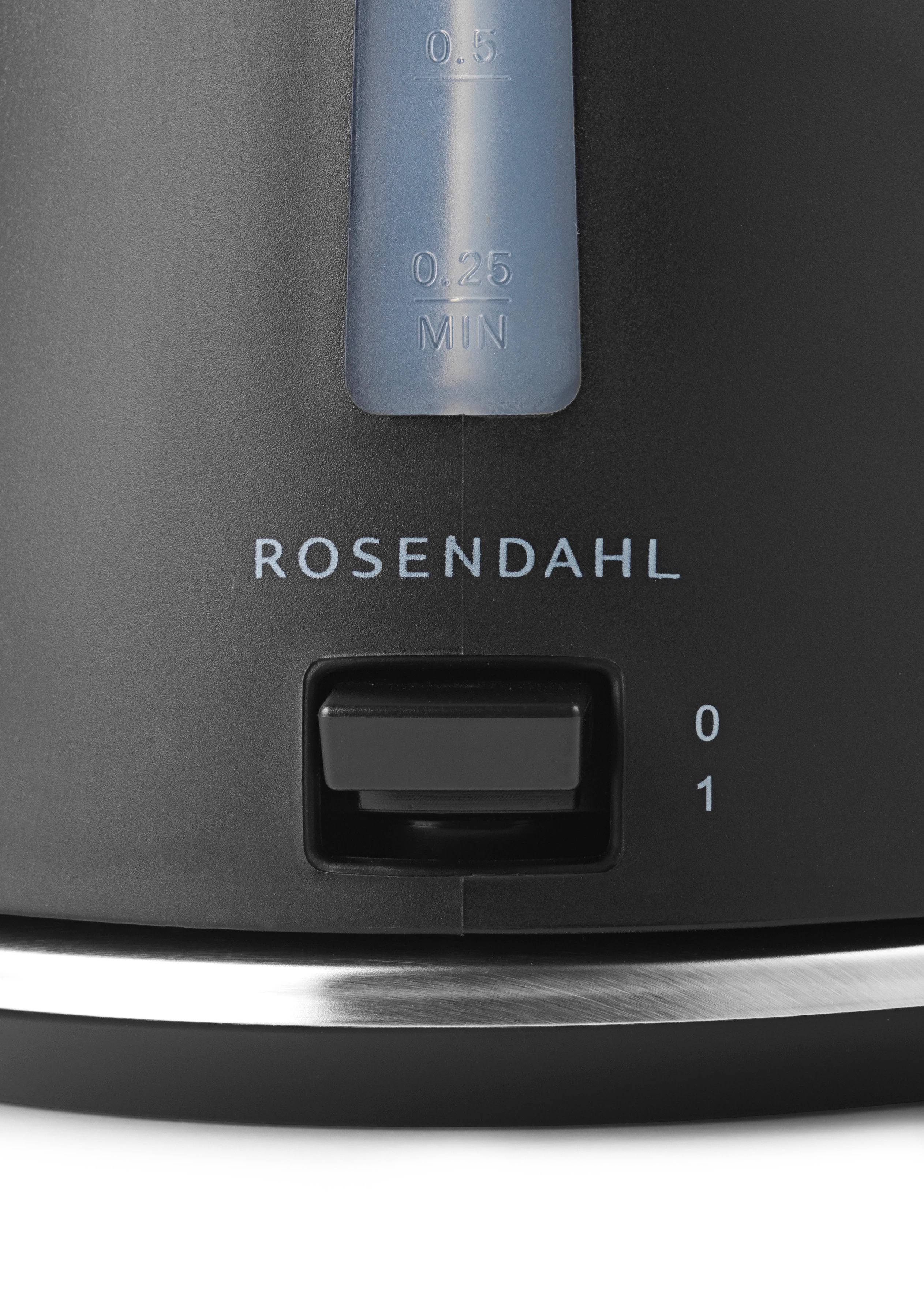 Wasserkocher 1,4 l von Rosendahl in der Farbe Schwarz/Stahl, hergestellt aus Kunststoff
