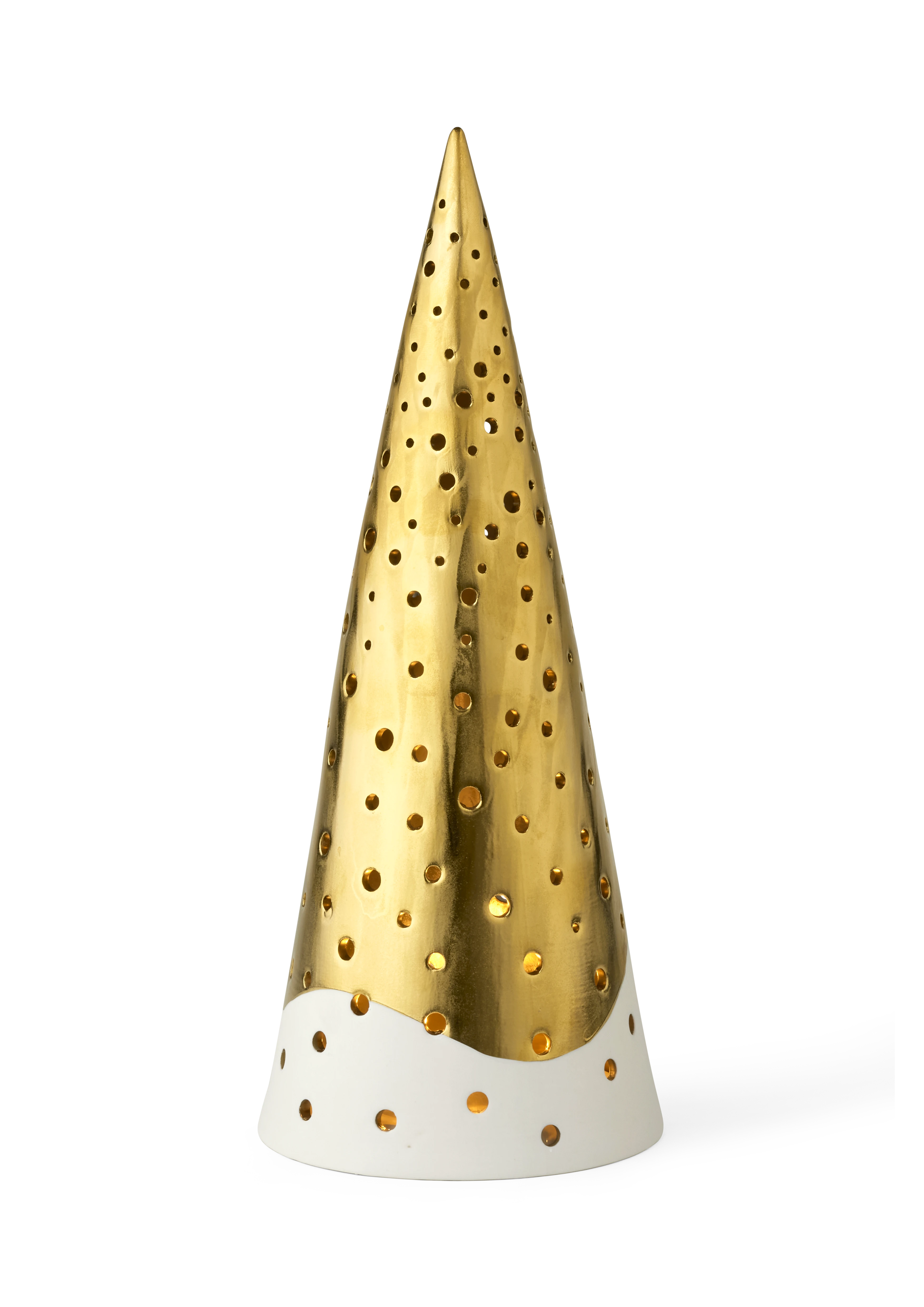 Ljuslykta hög H30 cm från Kähler i färgen Guld, tillverkad av Keramik