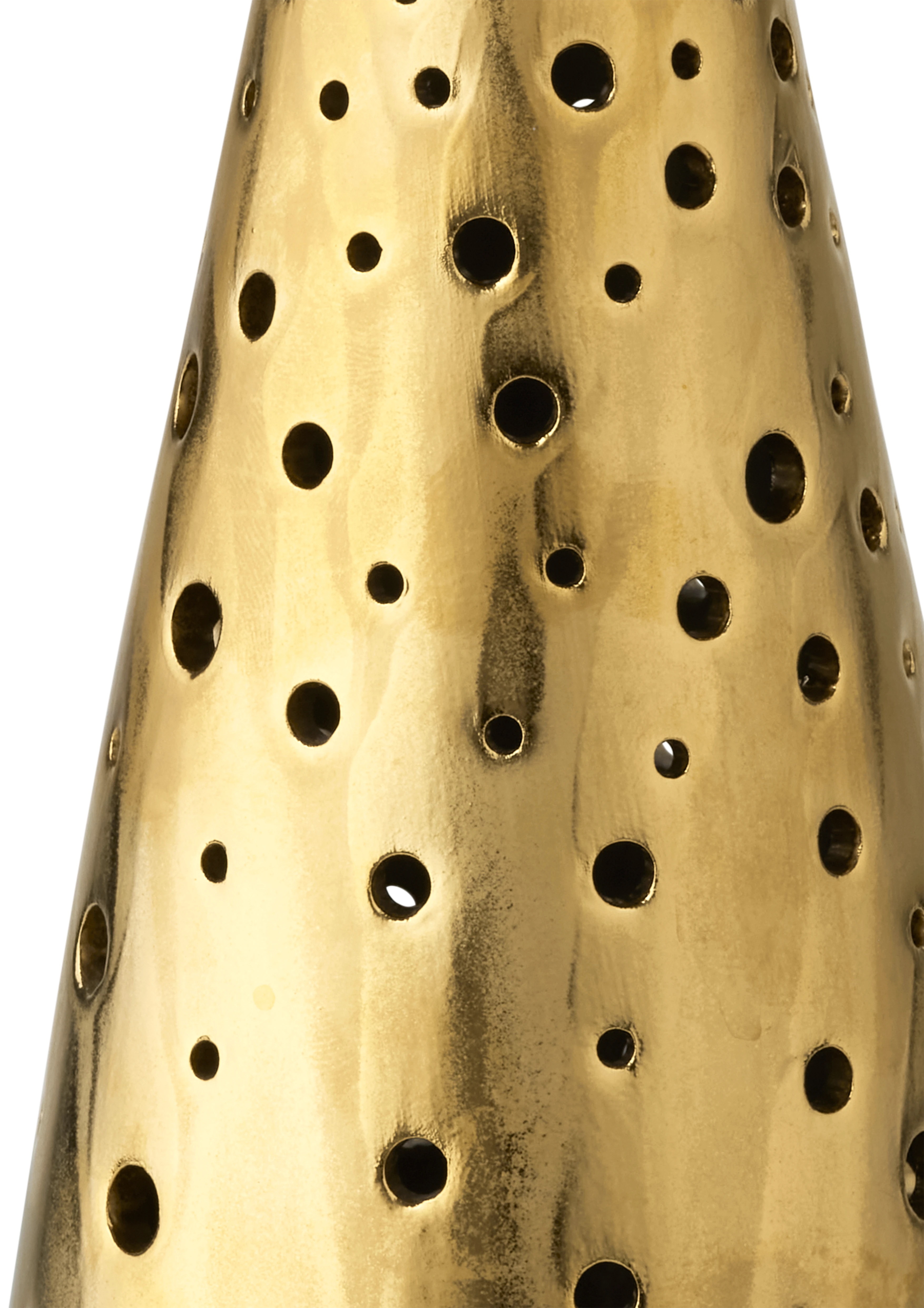 Tealight holder high H30 cm from Kähler  in Gold color, made of Ceramics