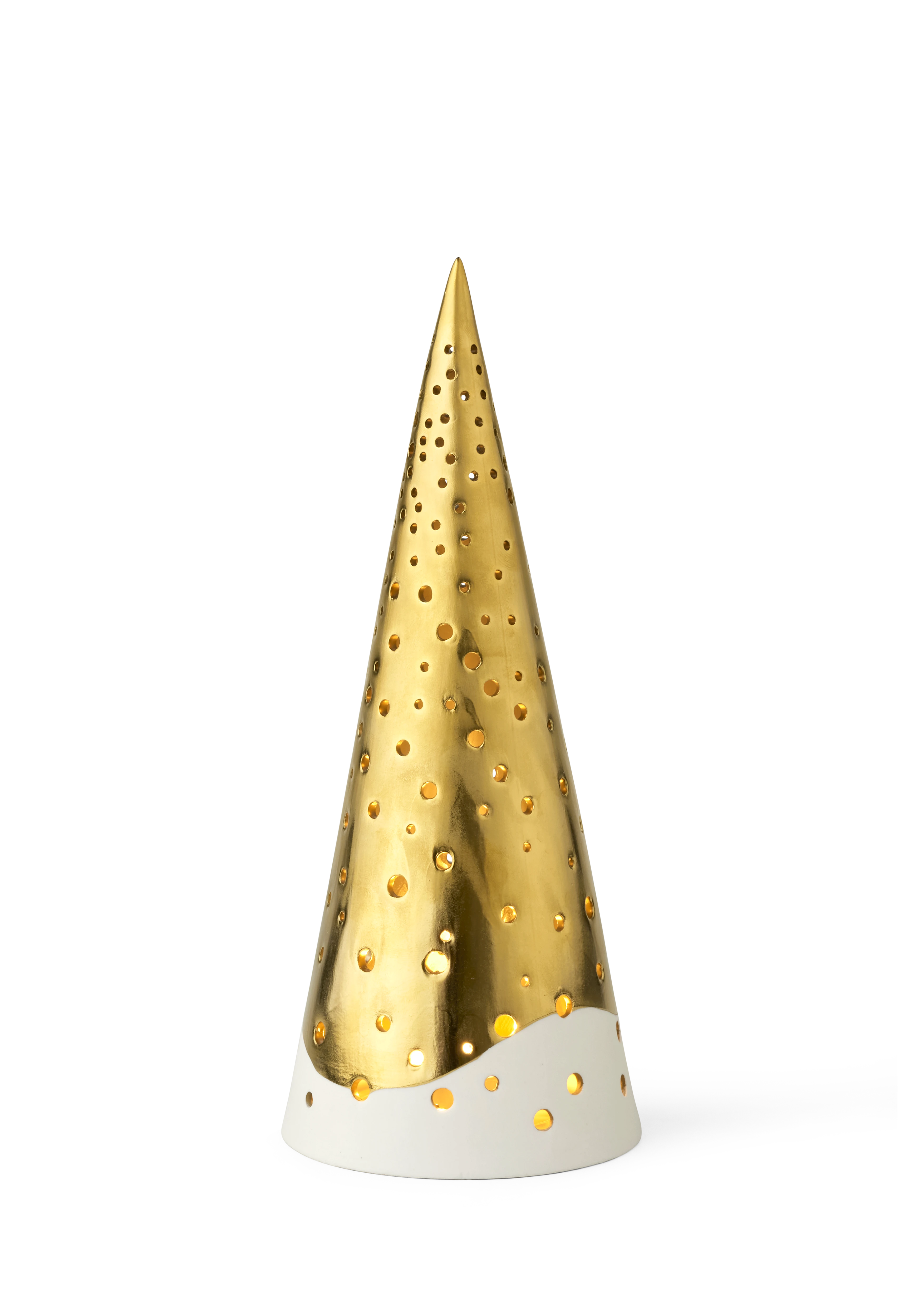 Telyslykt høy H25.5 cm fra Kähler i fargen Gull, laget av Keramikk