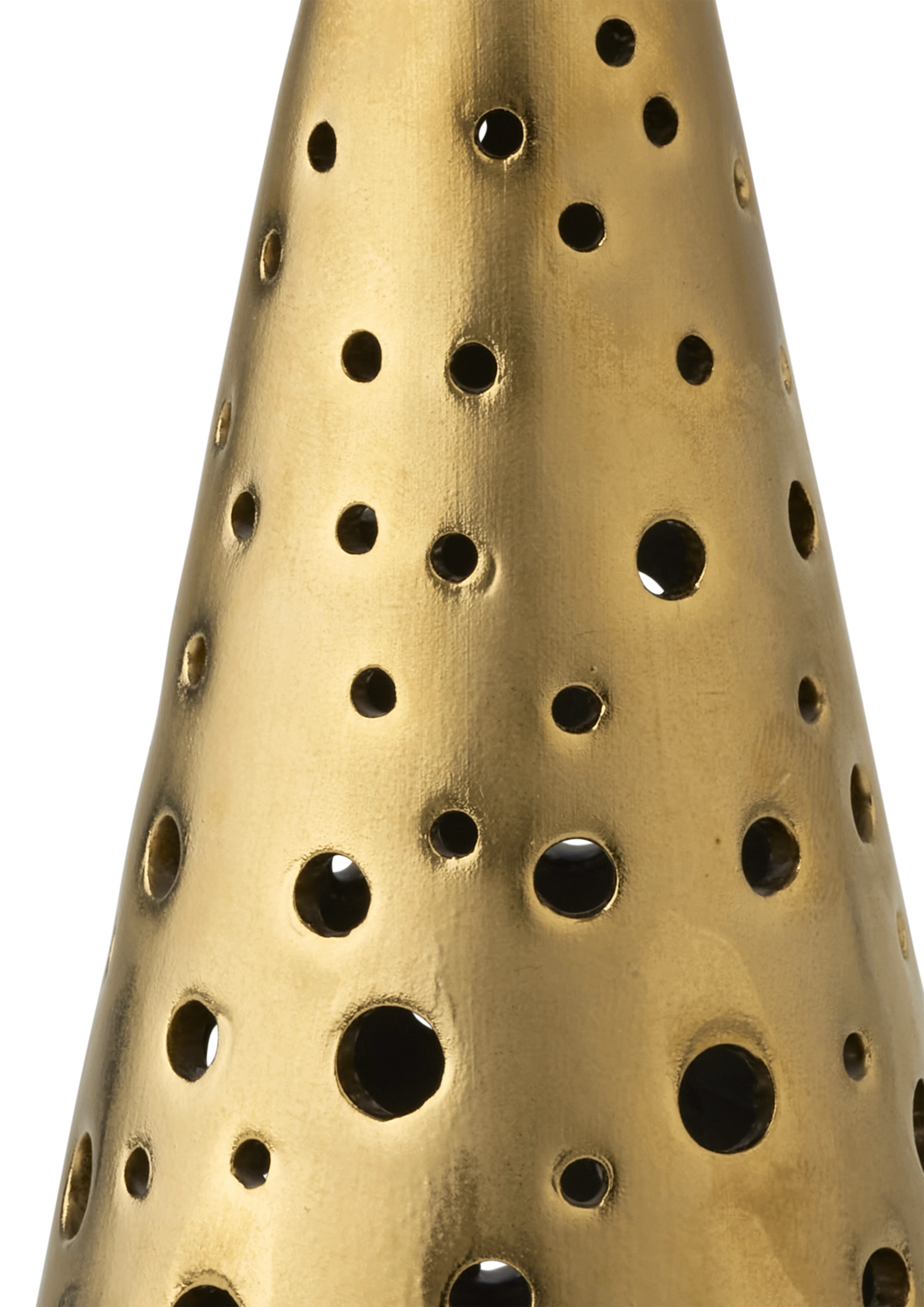 Tealight holder high H19 cm from Kähler in Gold color, made of Ceramics