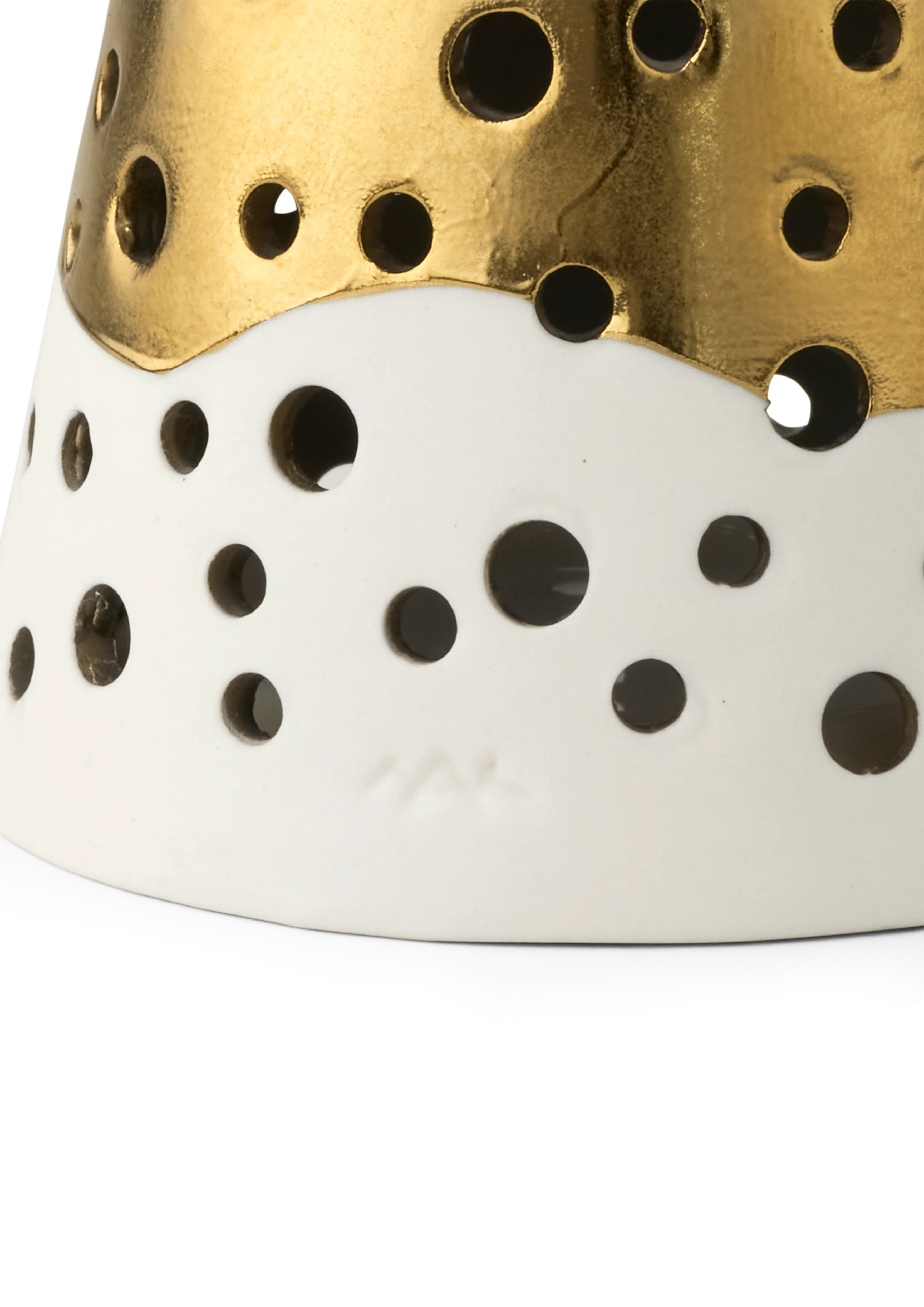 Tealight holder high H19 cm from Kähler in Gold color, made of Ceramics