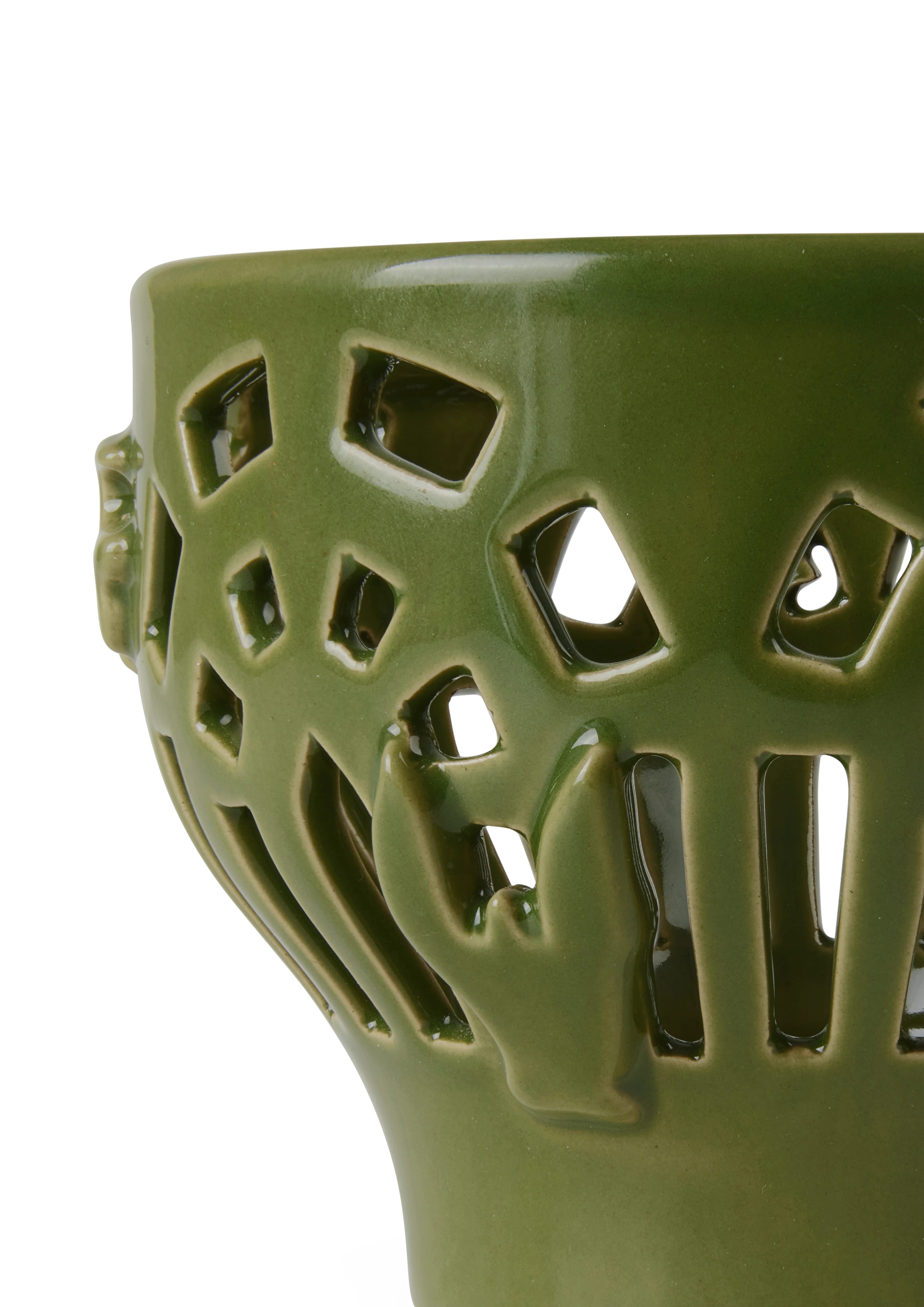 Tealight holder Ø9.5 cm from Kähler  in Green garden color, made of Ceramics