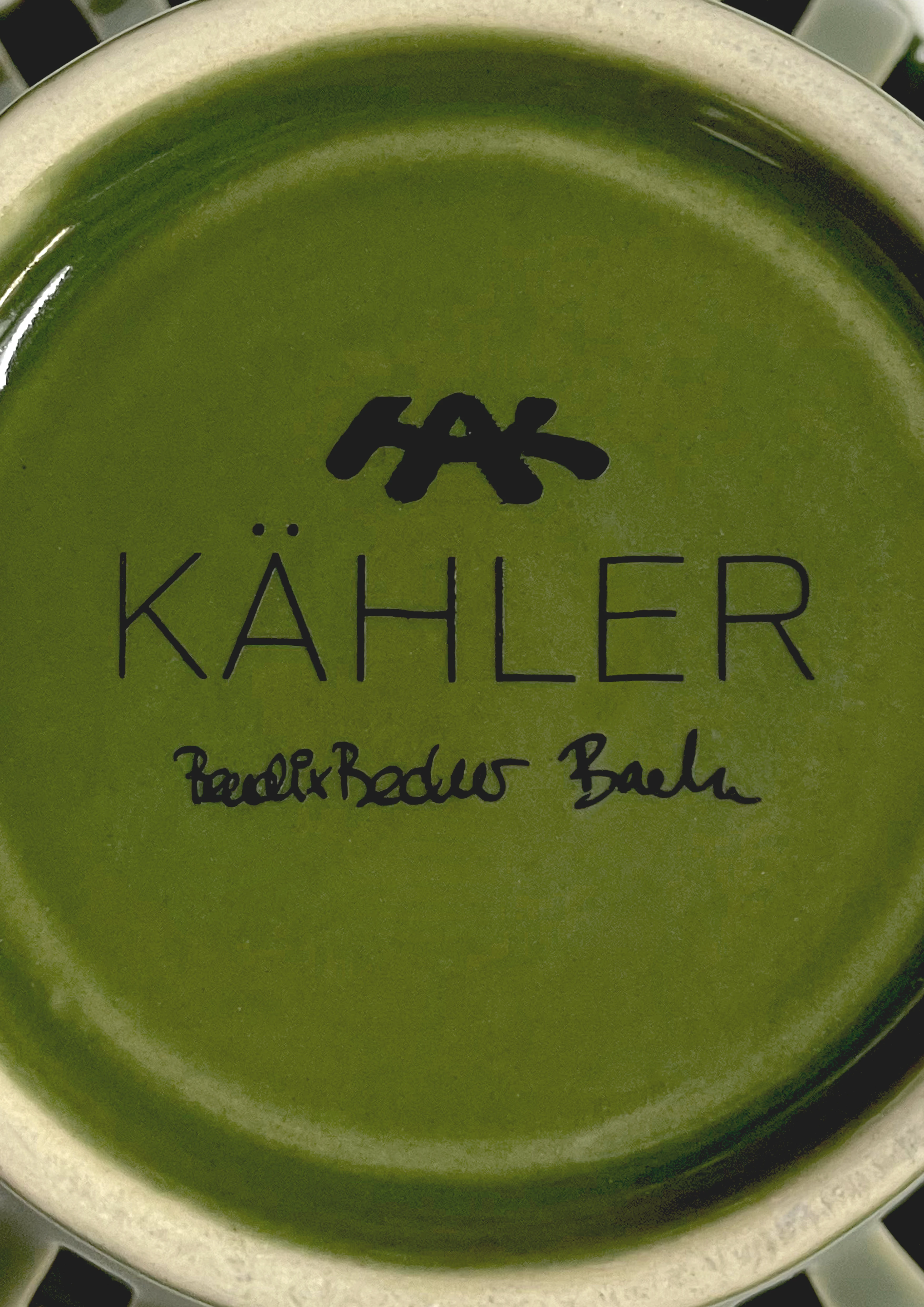 Tealight holder Ø9.5 cm from Kähler  in Green garden color, made of Ceramics