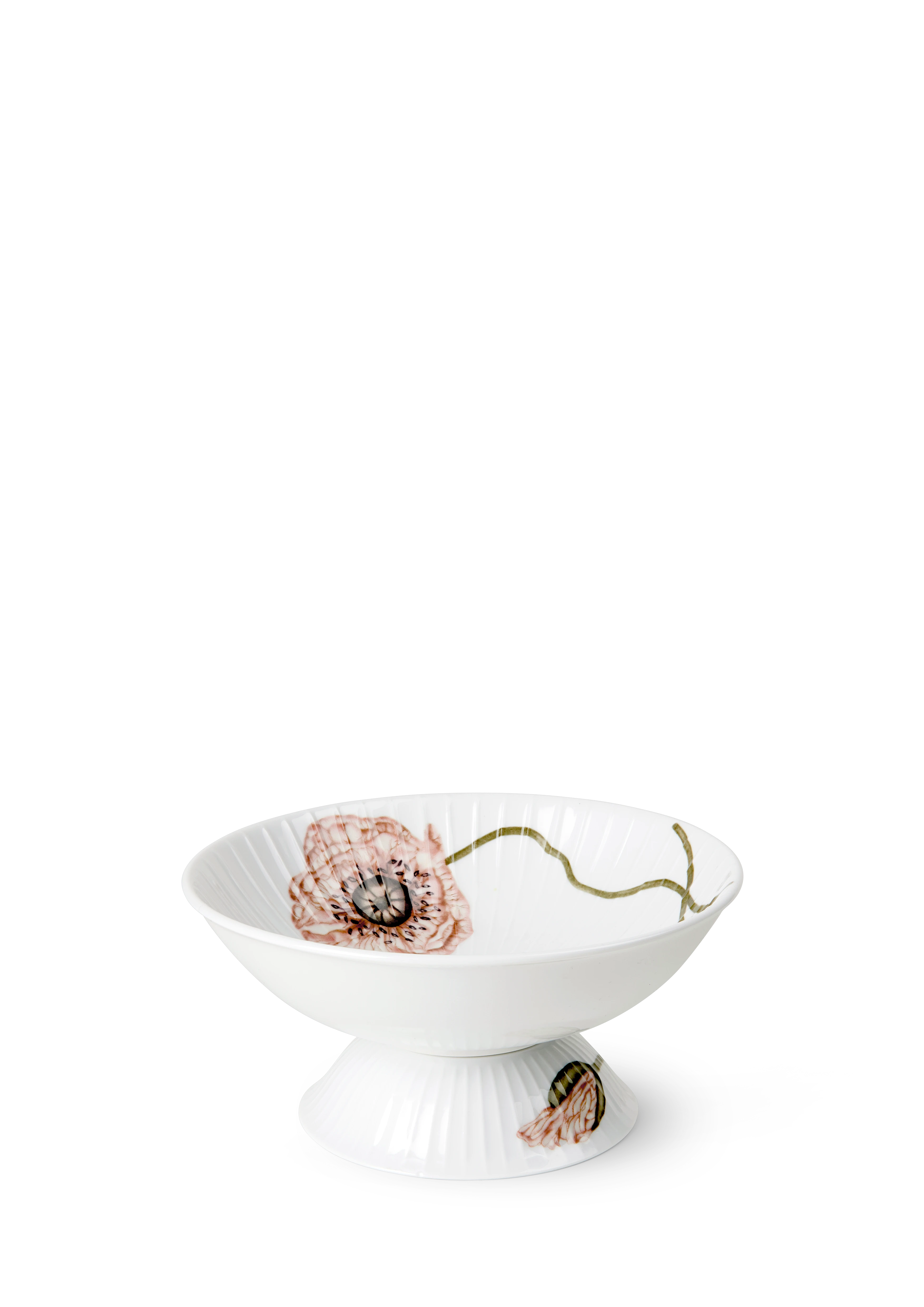 Bowl on stand Ø16 cm from Kähler  in White w. deco color, made of Ceramics